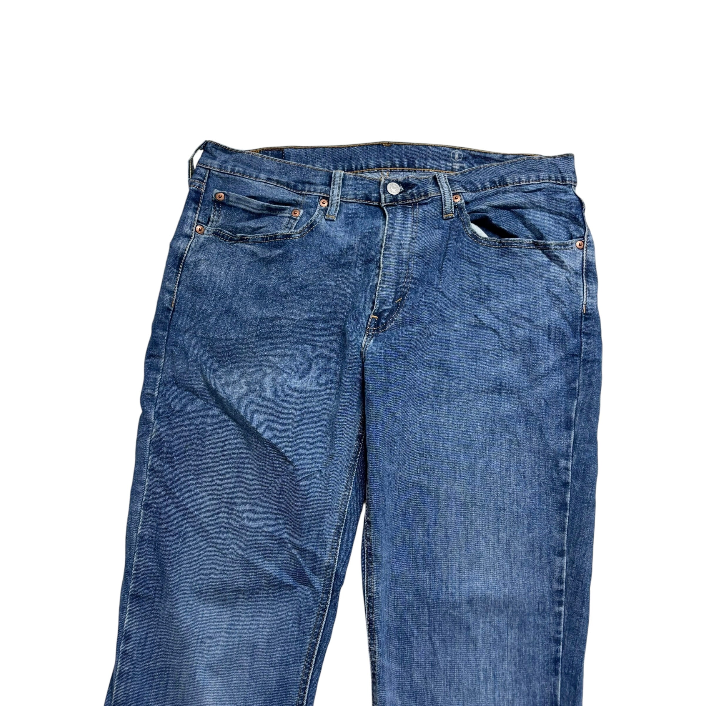 Levis 541 Jeans W34 L34 Mens Mid Blue Athletic Tapered Fit Stretch Denim (E)