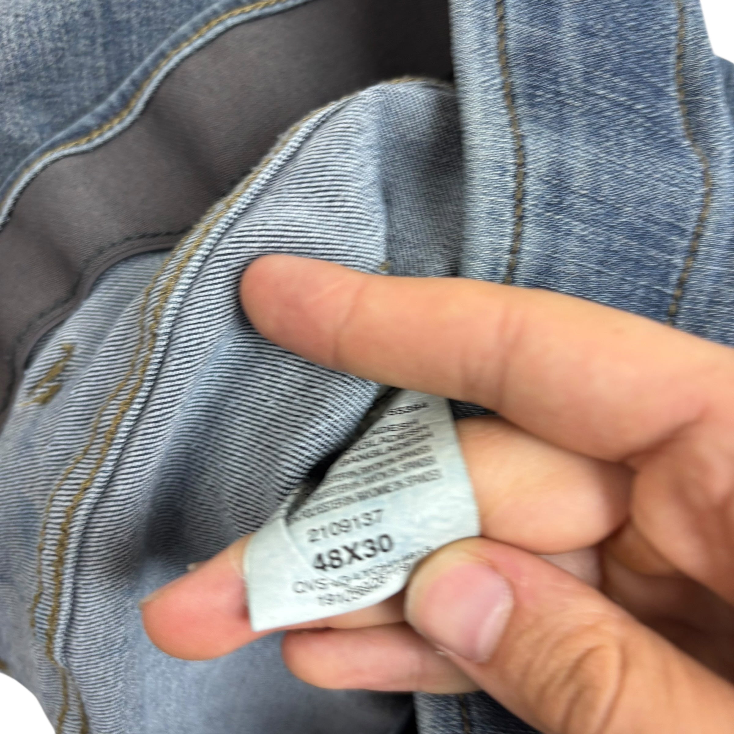 Lee Jeans W46 L29 Mens Mid Blue Relaxed Straight Fit Stretch Denim (E)