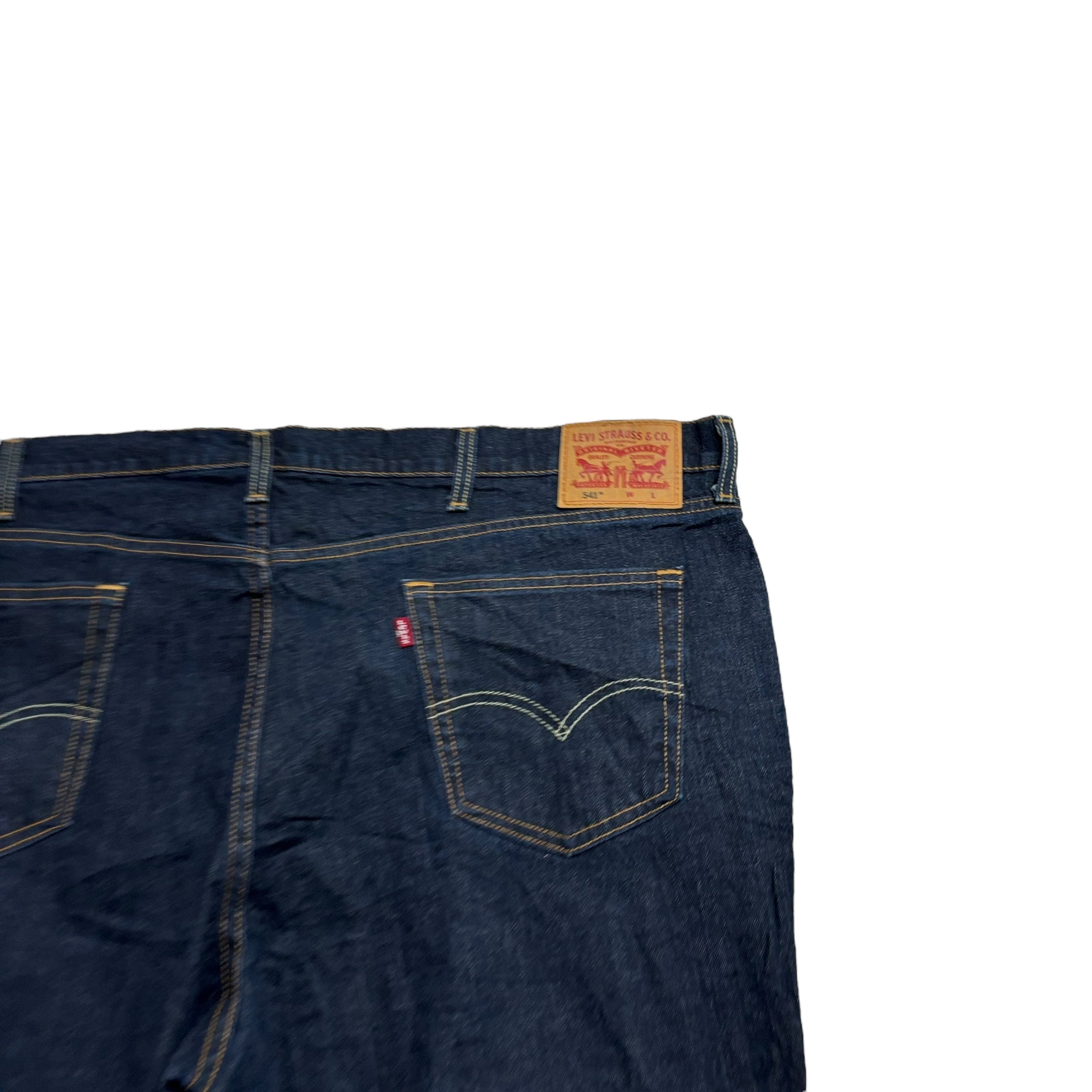 Levis 541 Jeans W50 L32 Mens Dark Blue Athletic Tapered Fit Stretch Denim (E)