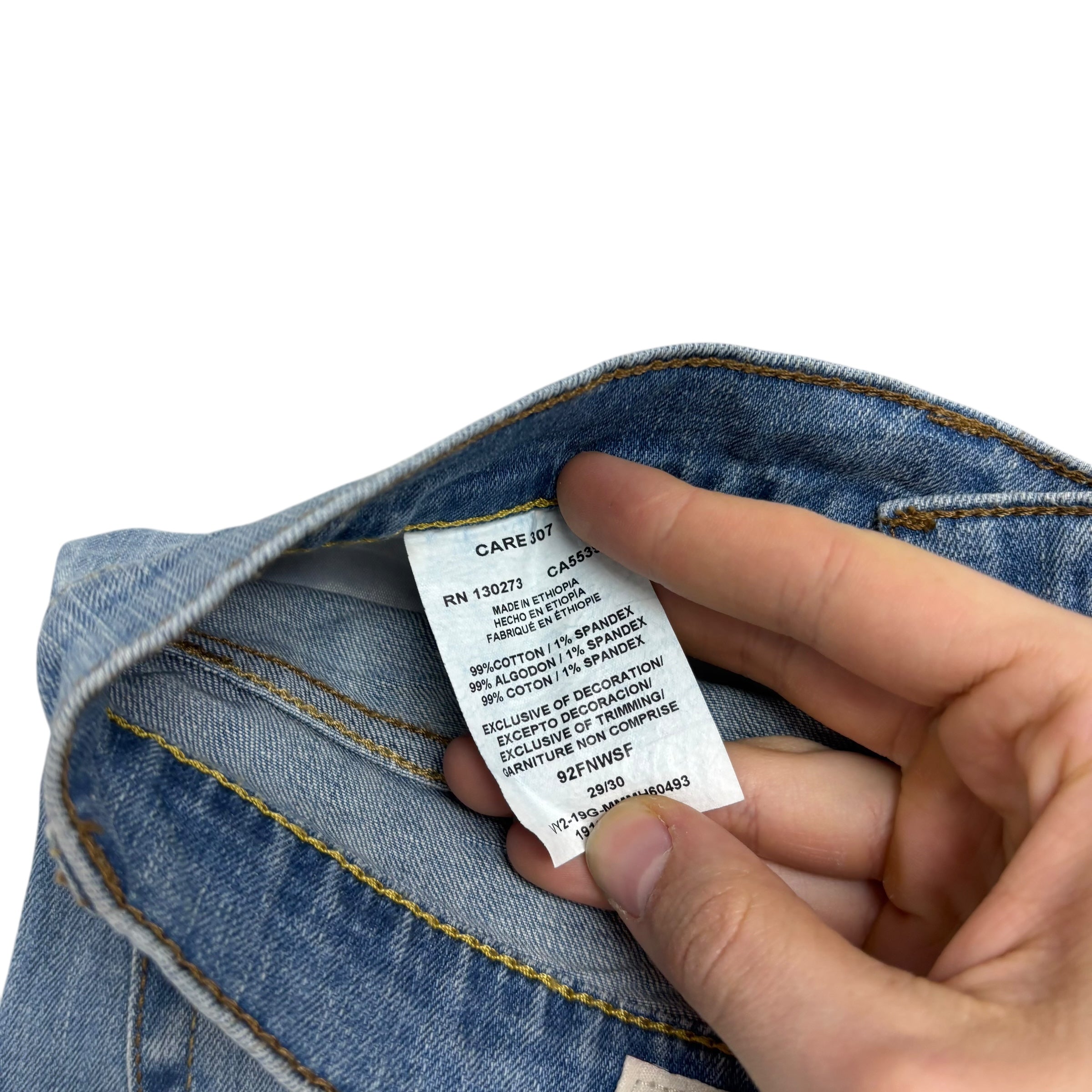 Wrangler Jeans W29 L30 Mens Light Blue Slim Straight Fit Stretch Denim (E)