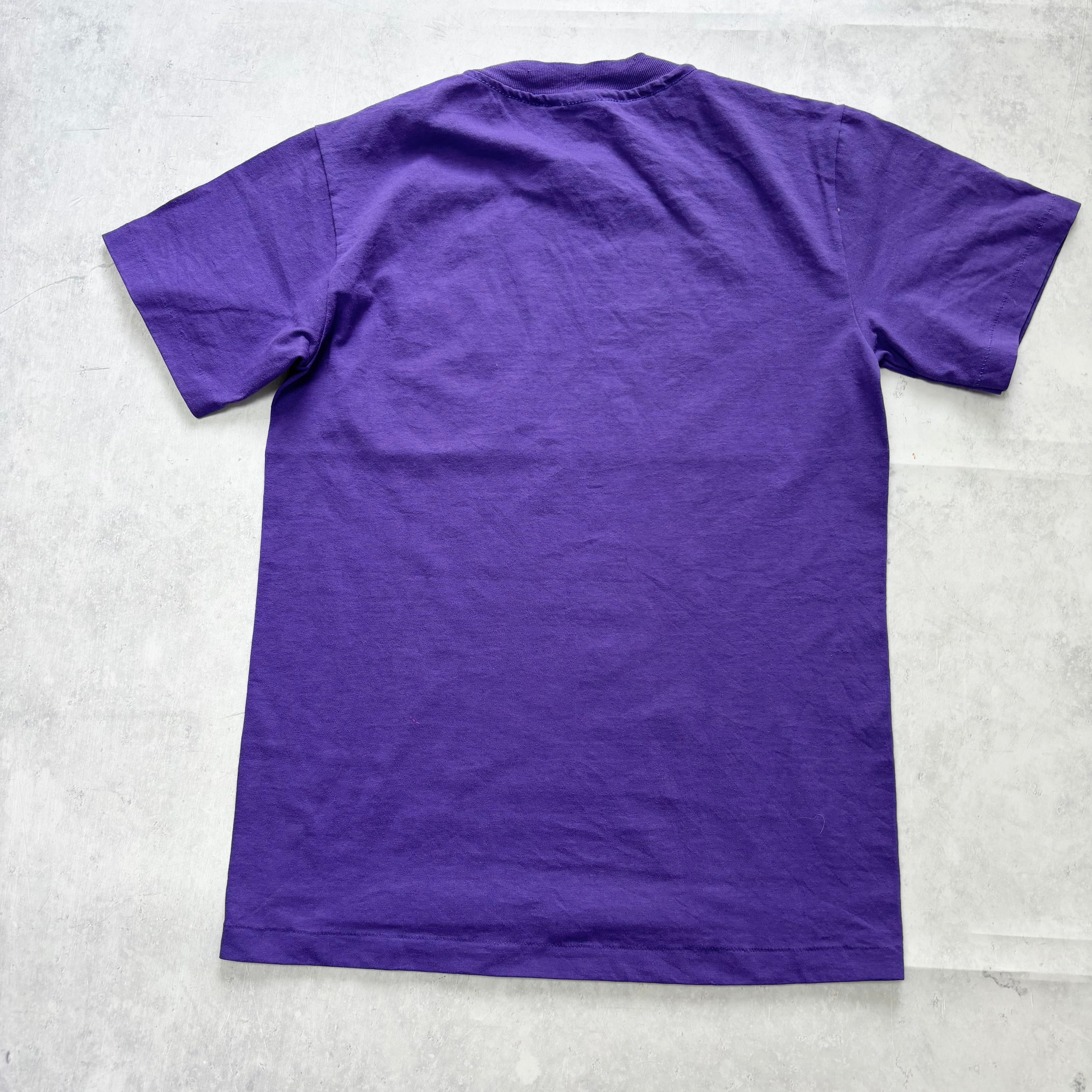 Vintage T Shirt Mens XS Purple Single Stitch Graphic Print 90s USA (E)