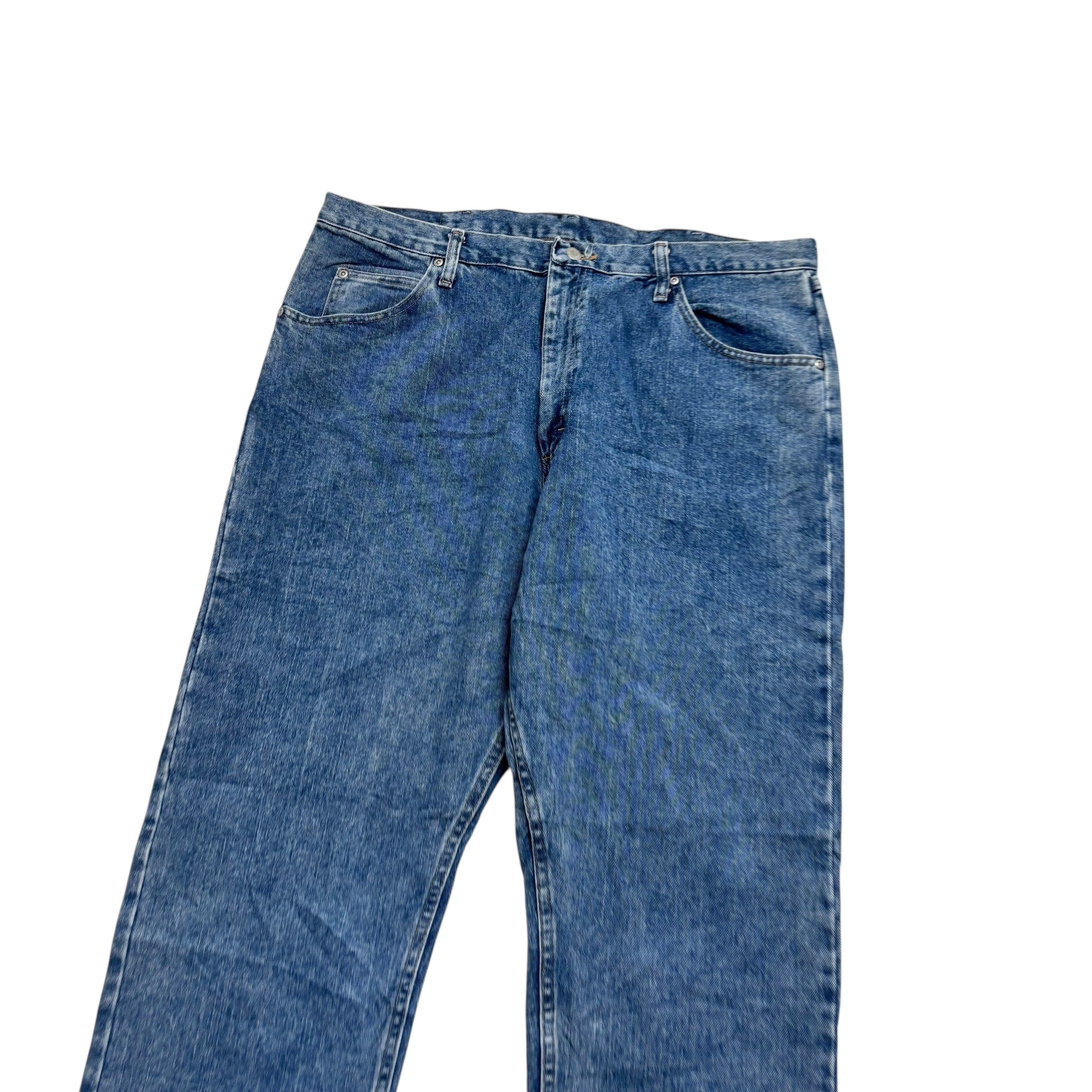 Wrangler Jeans W40 L32 Mens Mid Blue Relaxed Straight Fit Vintage Denim (E)