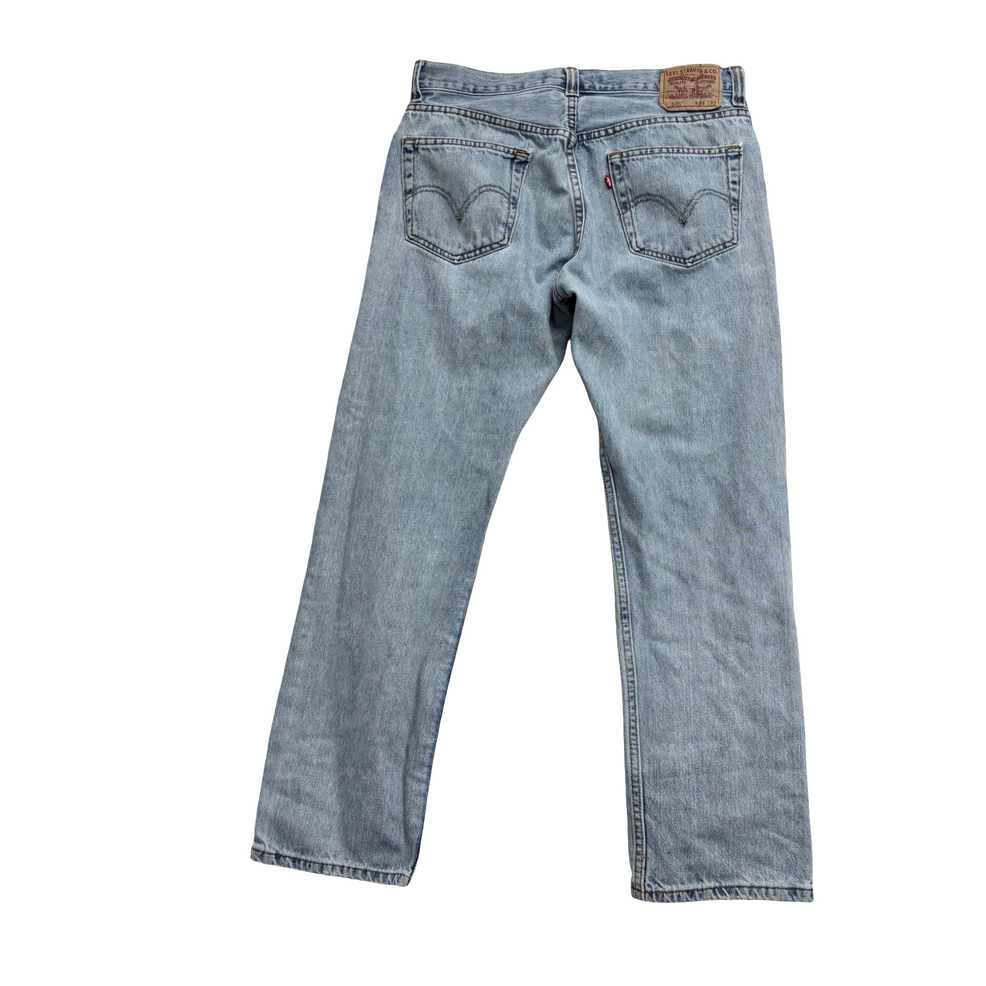 Levis 505 Jeans W34 L30 Mens Light Blue Regular Straight Fit Vintage Denim (F)