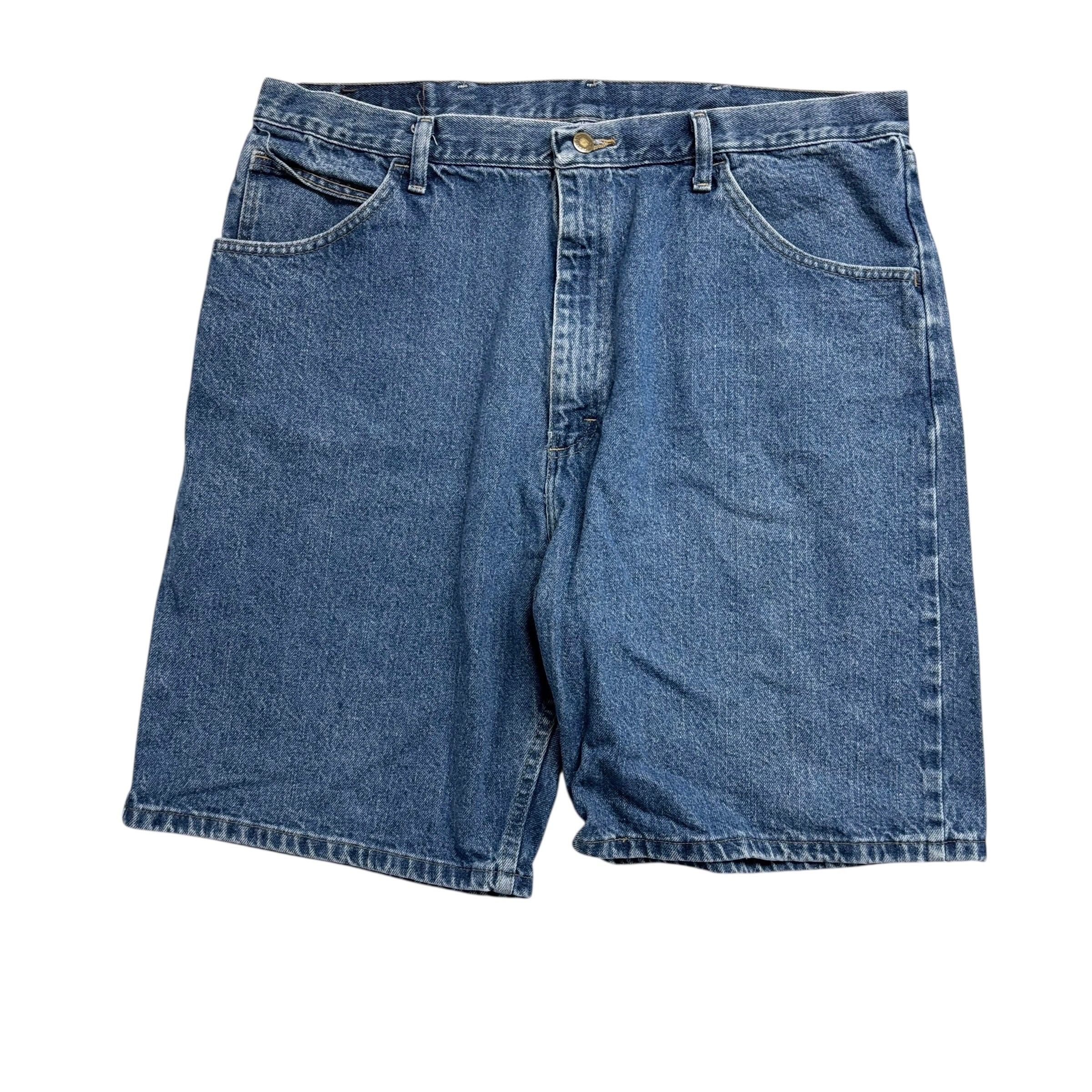 Wrangler Baggy Jorts W38 Mens Denim Shorts Mid Blue Relaxed Fit (E)