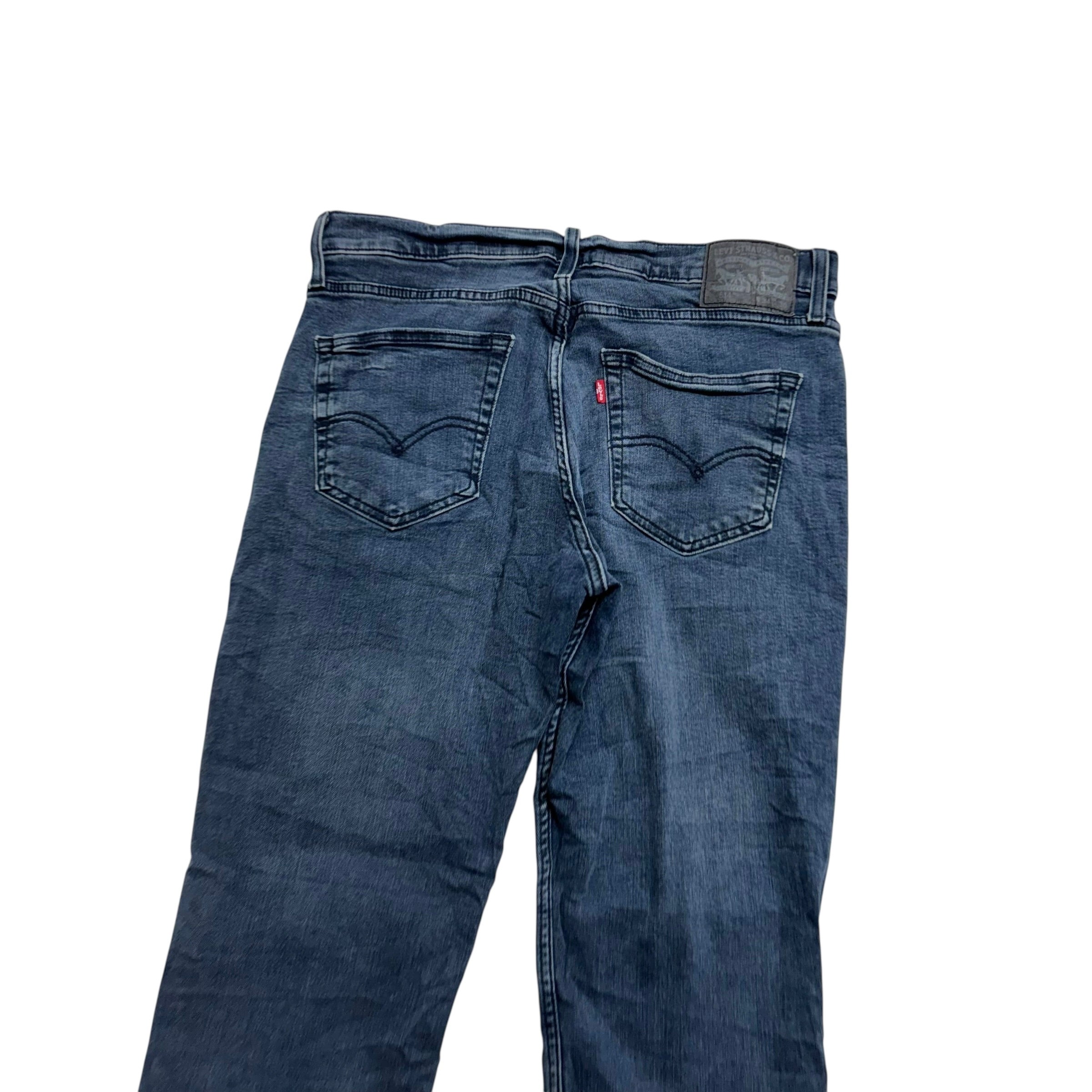 Levis 514 Jeans W34 L30 Mens Navy Blue Regular Straight Fit Stretch Denim