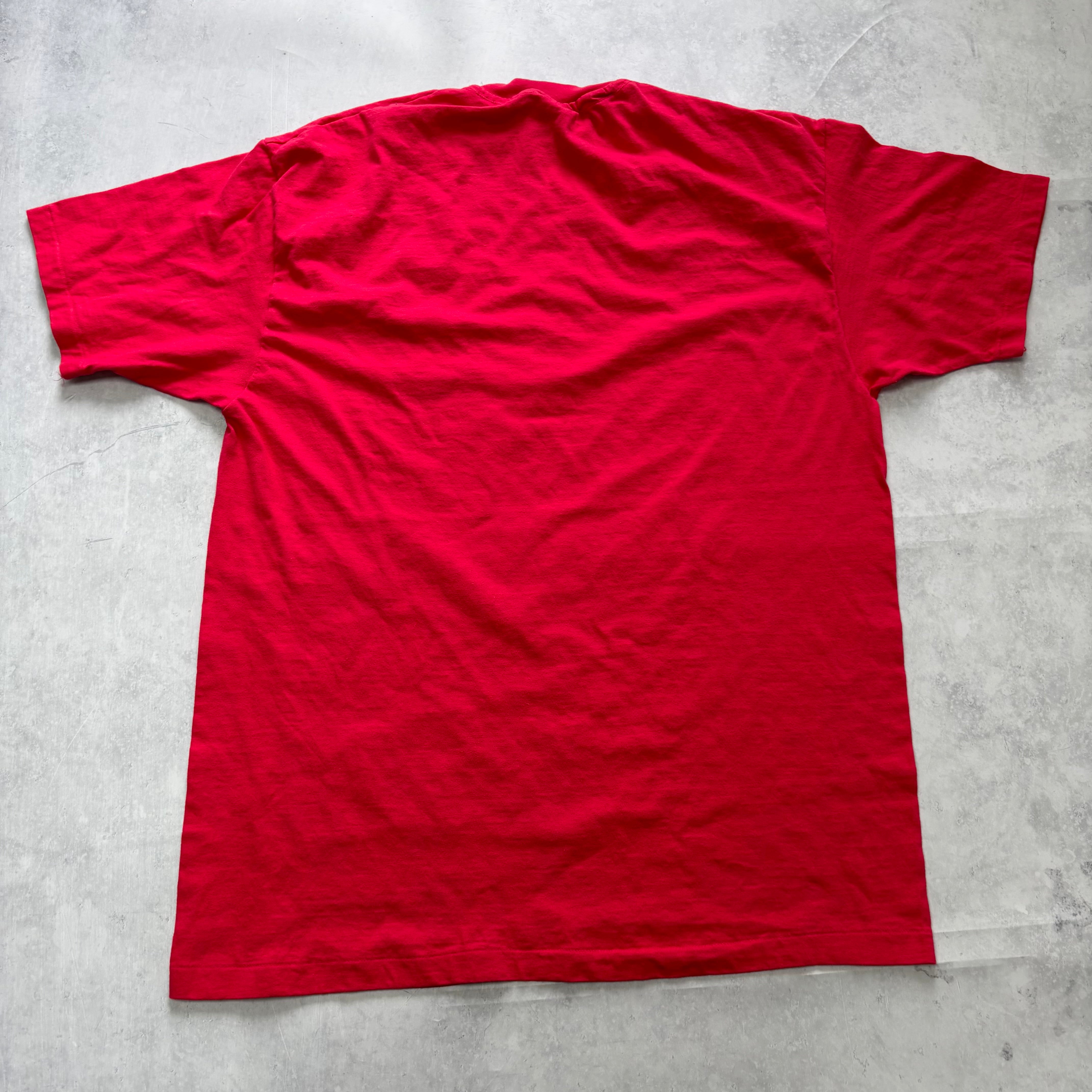 Vintage T Shirt Mens XL Red Single Stitch Graphic Print 90s USA Run (E)