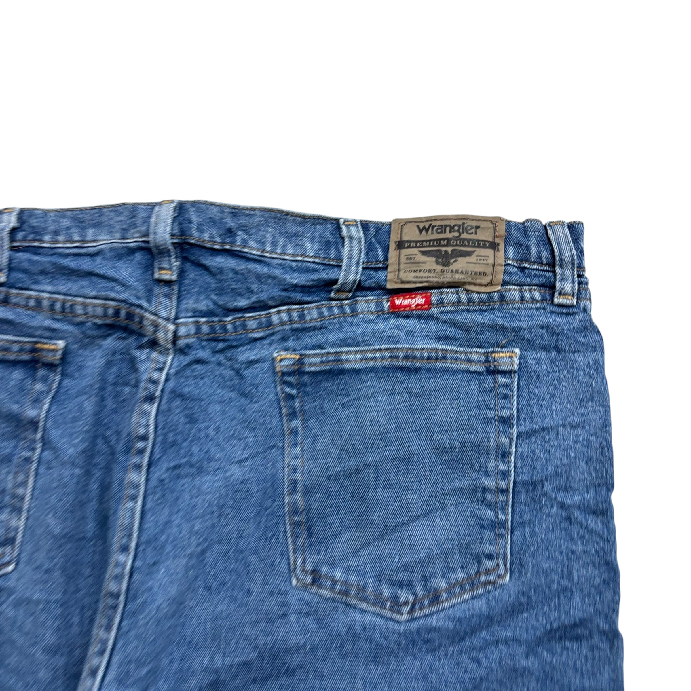 Wrangler Jorts W42 Mens Denim Shorts Mid Blue Regular Fit Stretch (E)