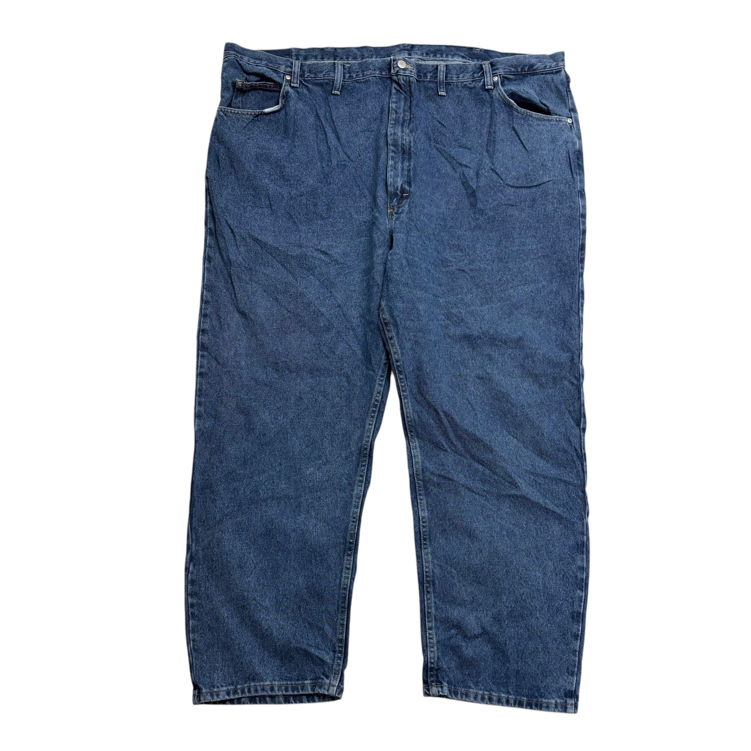 Wrangler Jeans W52 L30 Mens Mid Blue Relaxed Straight Fit Denim