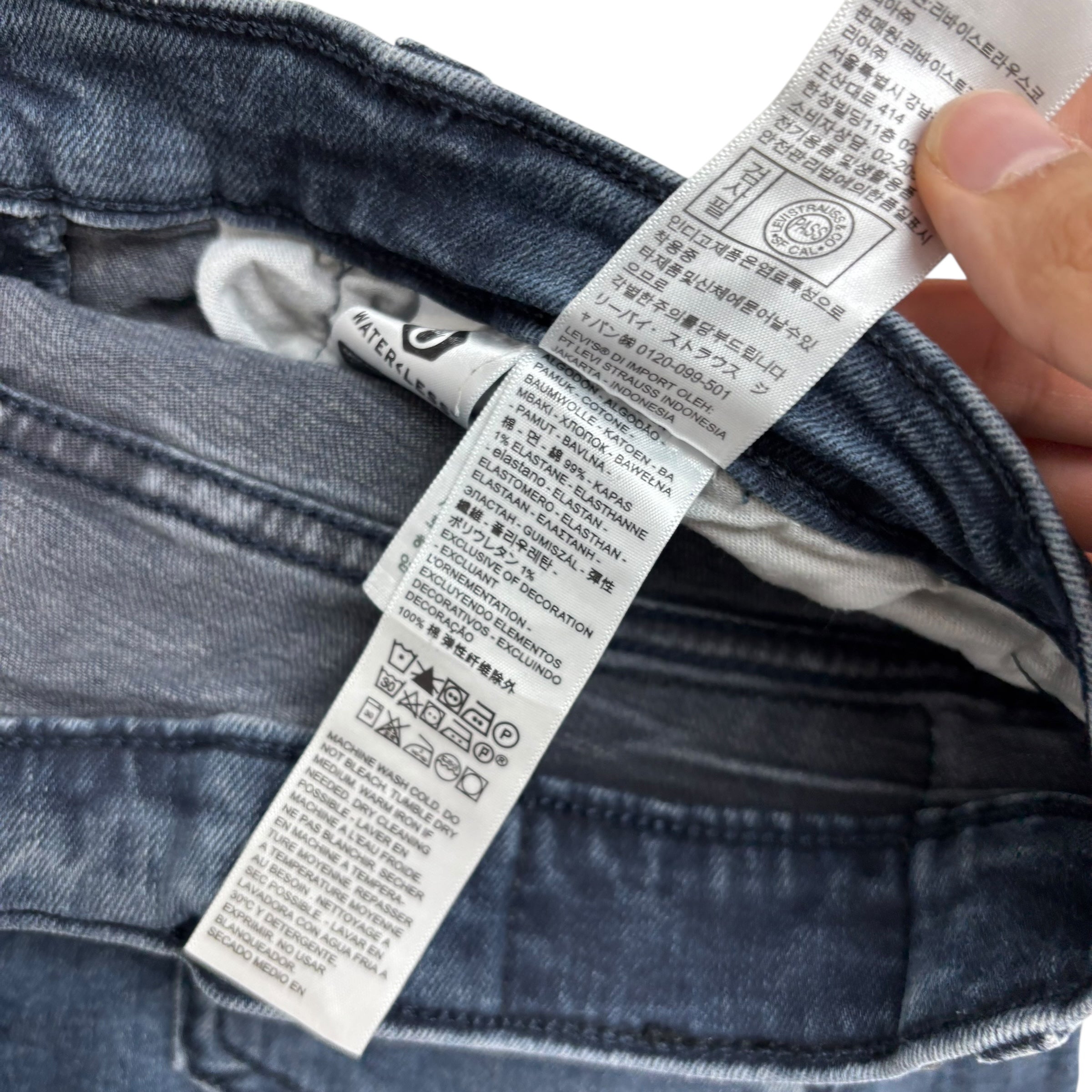 Levis 514 Jeans W34 L30 Mens Navy Blue Regular Straight Fit Stretch Denim