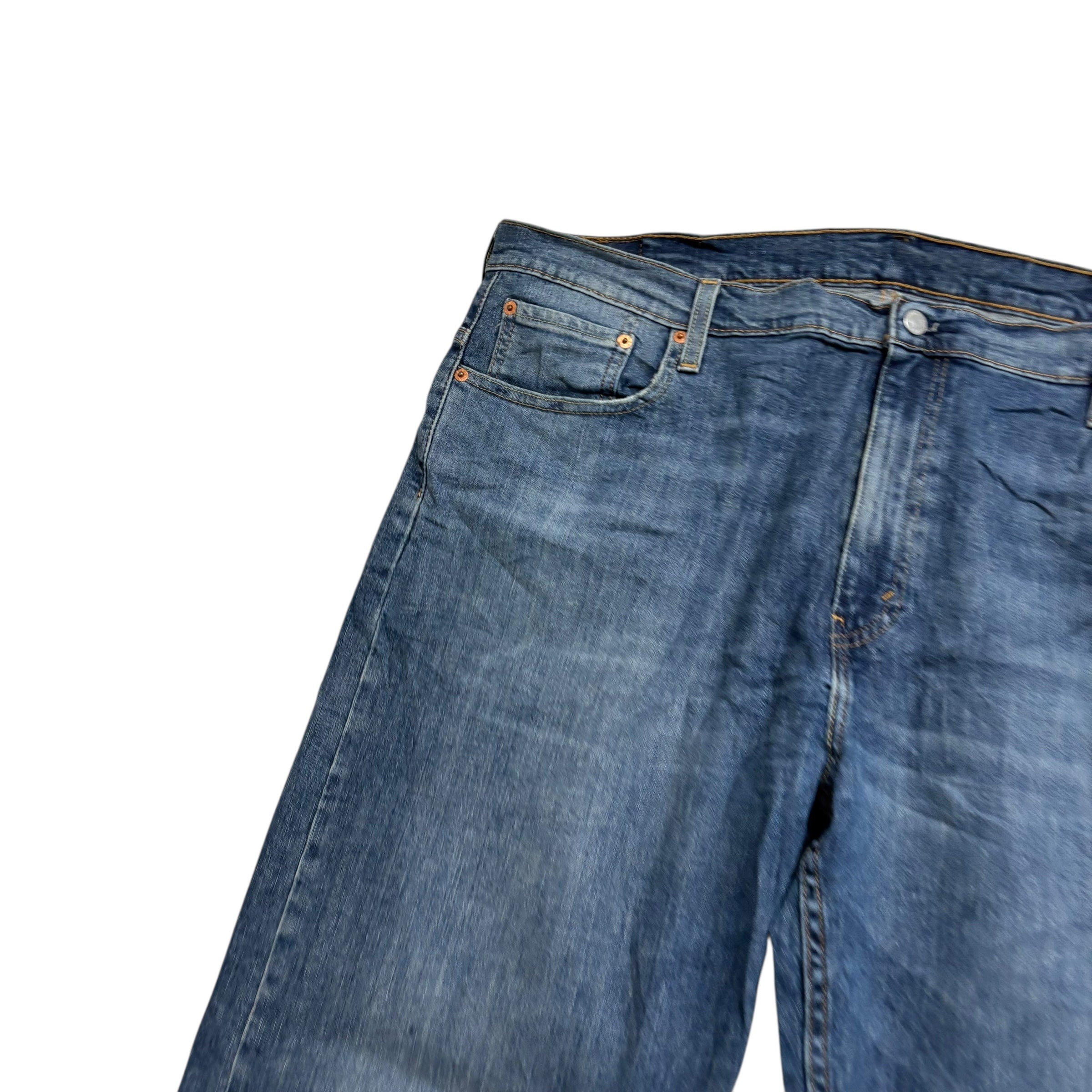 Levis 569 Jeans W42 L30 Mens Mid Blue Baggy Relaxed Straight Fit Stretch Denim
