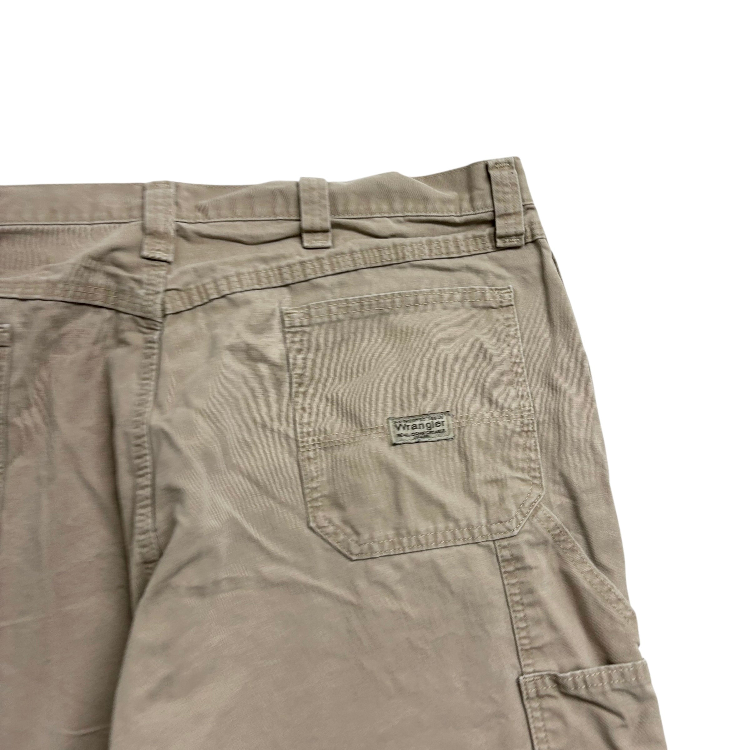 Wrangler Baggy Jorts W40 Mens Beige Canvas Shorts Relaxed Carpenter (E)