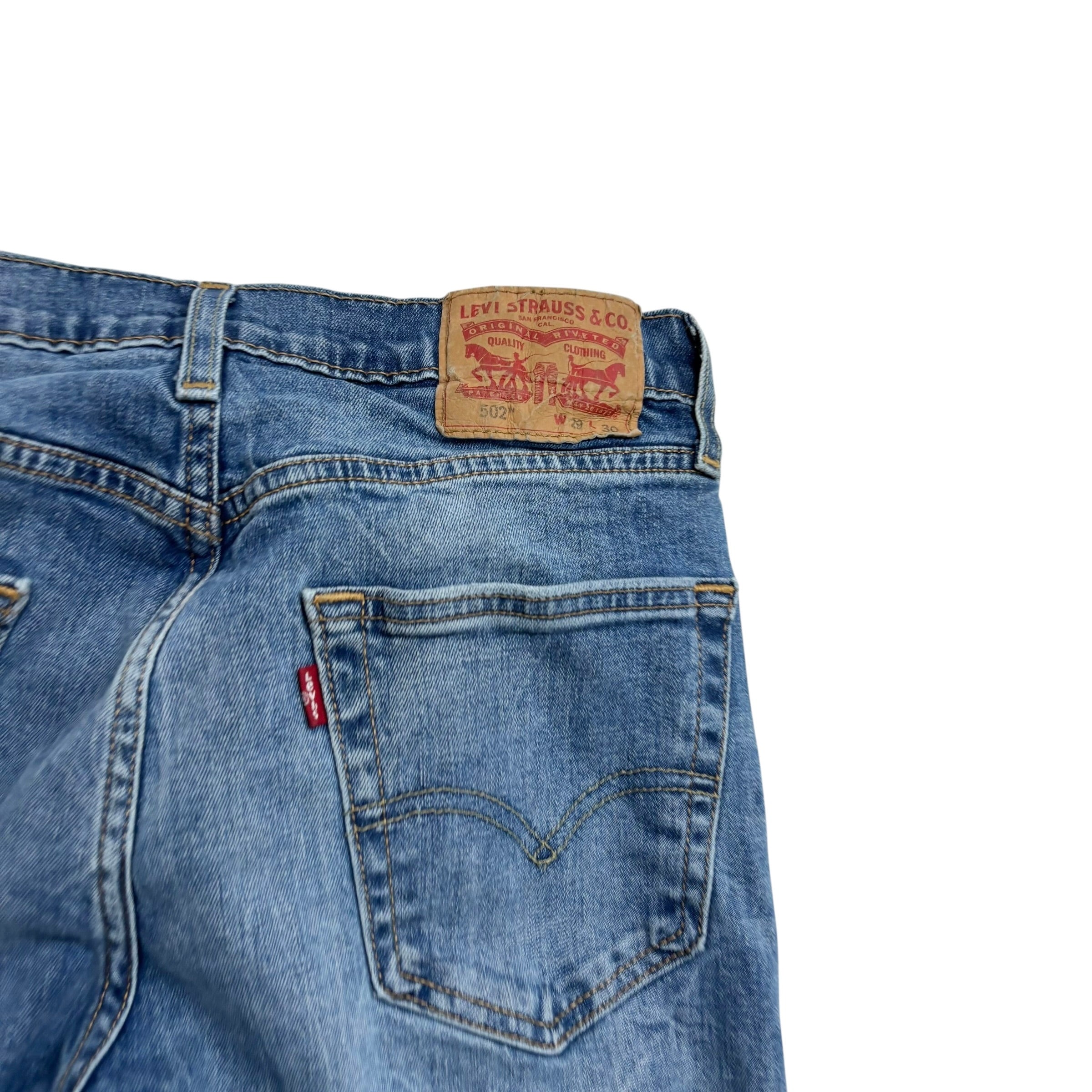 Levis 502 Jeans W29 L29 Mens Mid Blue Slim Tapered Fit Stretch Denim