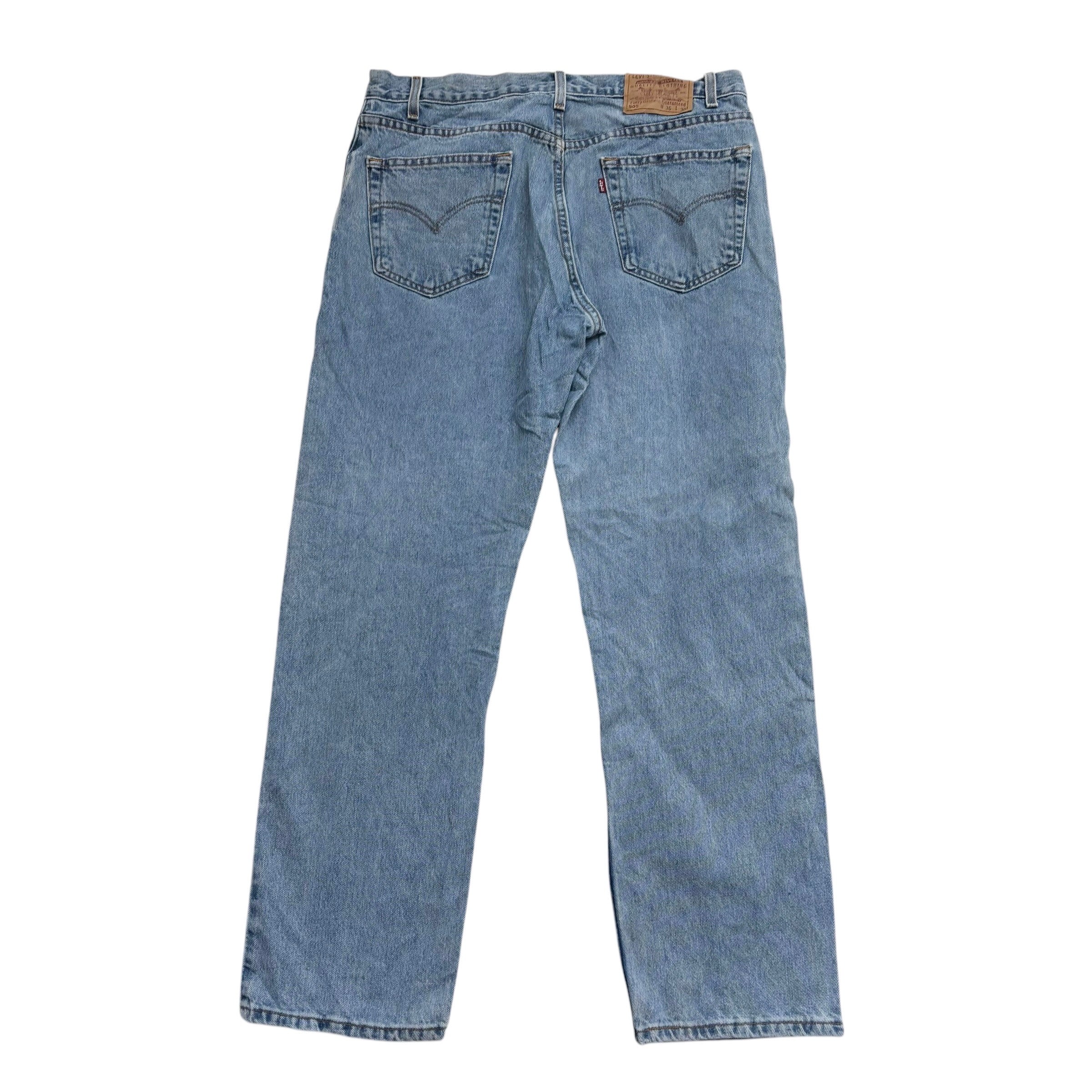 Levis 505 Jeans W36 L30 Mens Light Blue Regular Straight Fit Vintage Denim