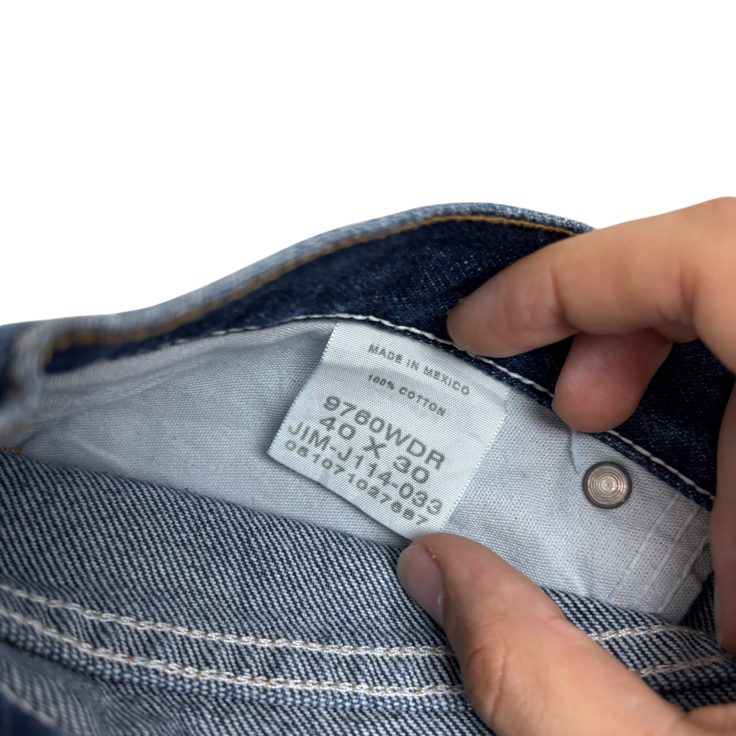 Wrangler Jeans W40 L30 Mens Dark Blue Relaxed Straight Fit Vintage Denim (E)