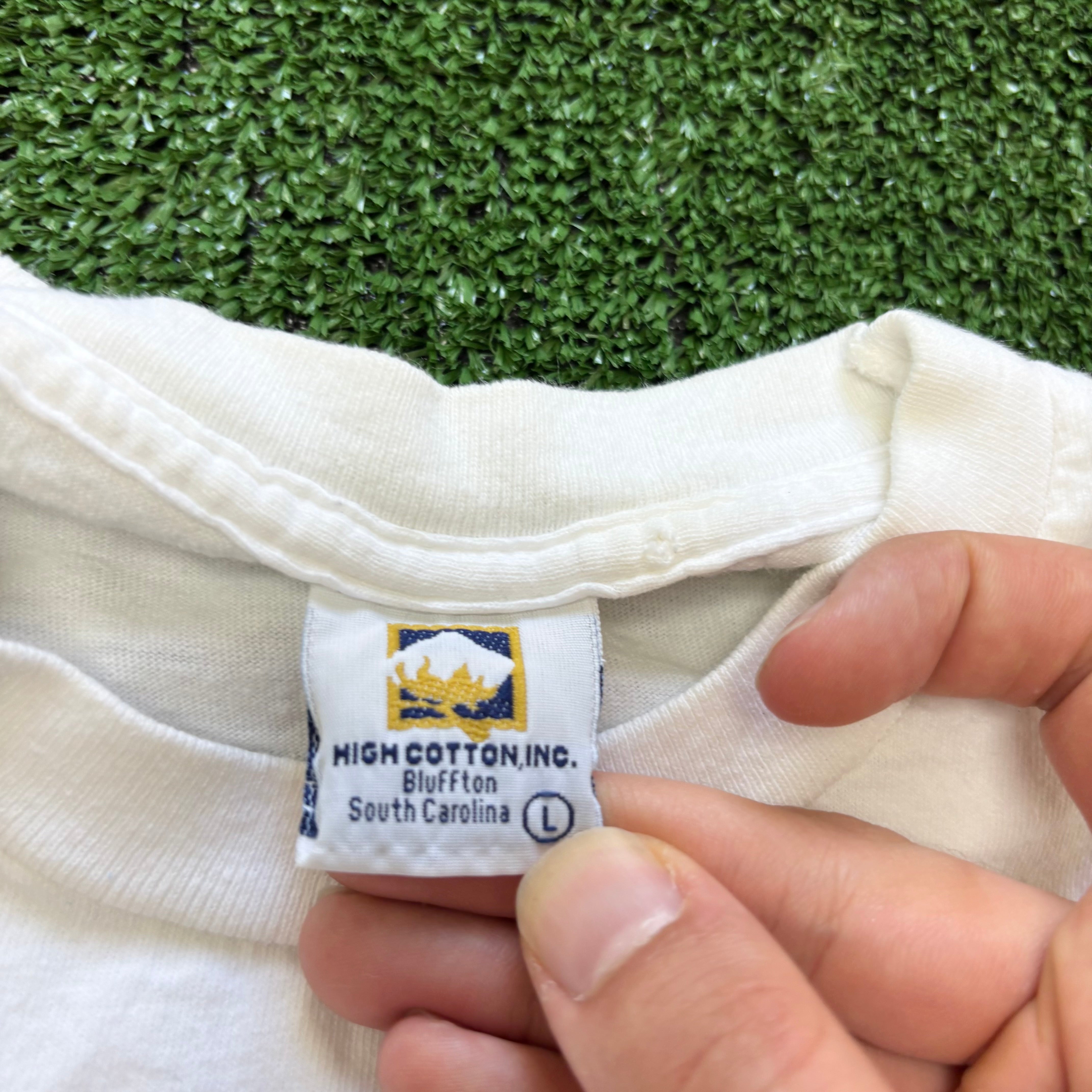 Vintage T Shirt Mens Medium White Single Stitch Graphic Print 90s