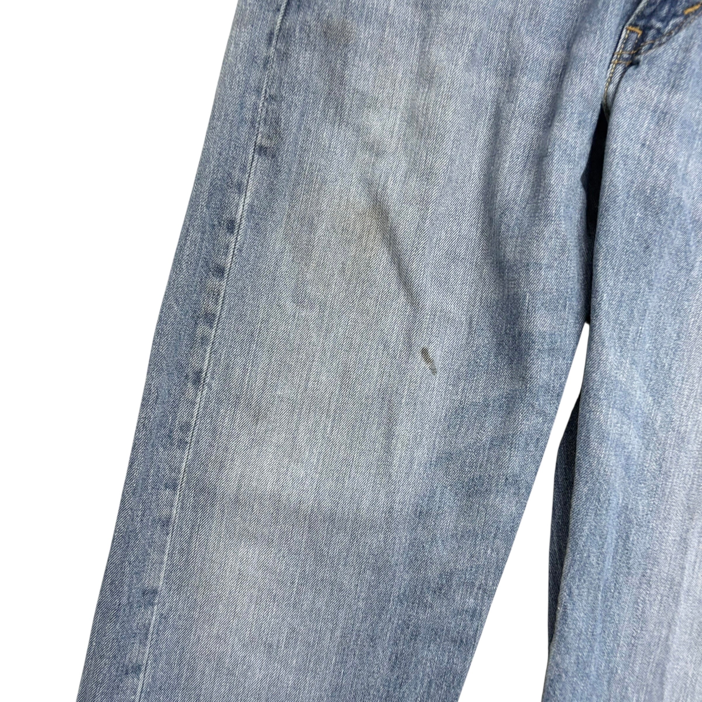 Levis 505 Jeans W36 L30 Mens Light Blue Regular Straight Fit Denim (F)