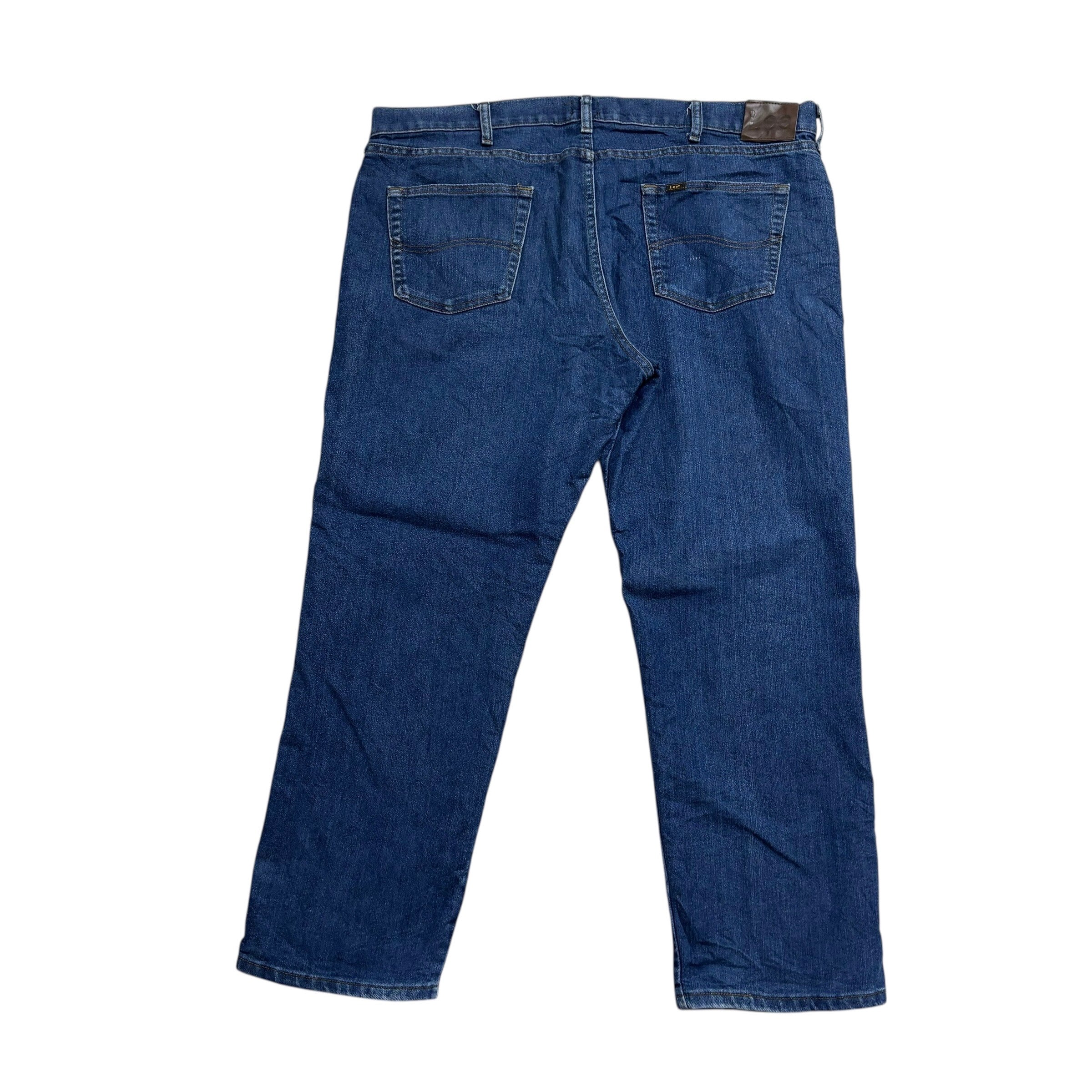 Lee Jeans W42 L30 Mens Mid Blue Regular Straight Fit Denim
