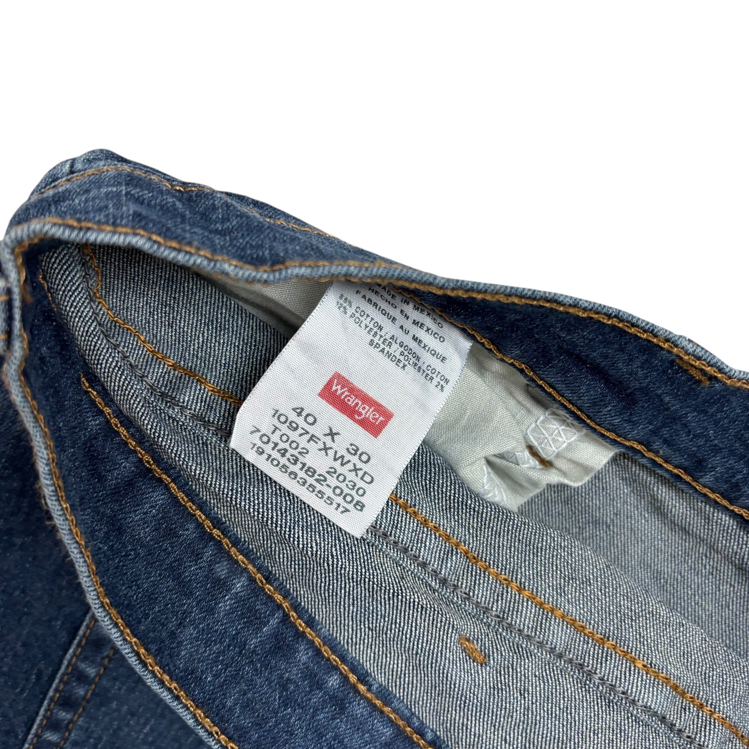 Wrangler Jeans W40 L29 Mens Dark Blue Relaxed Straight Fit Stretch Denim