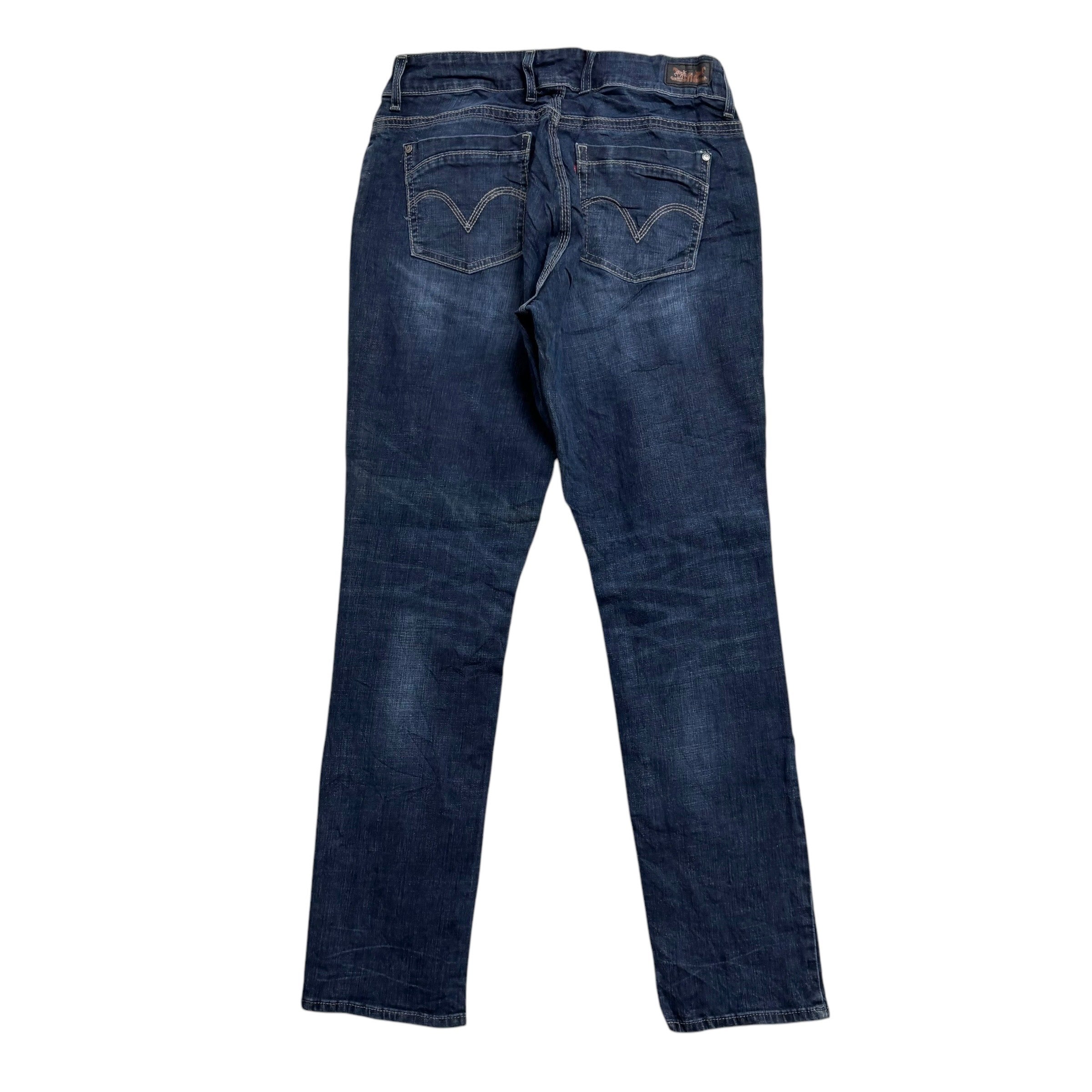 Levis 529 Jeans W31 L32 Womens Curvy Skinny Fit Dark Blue Stretch Denim (E)