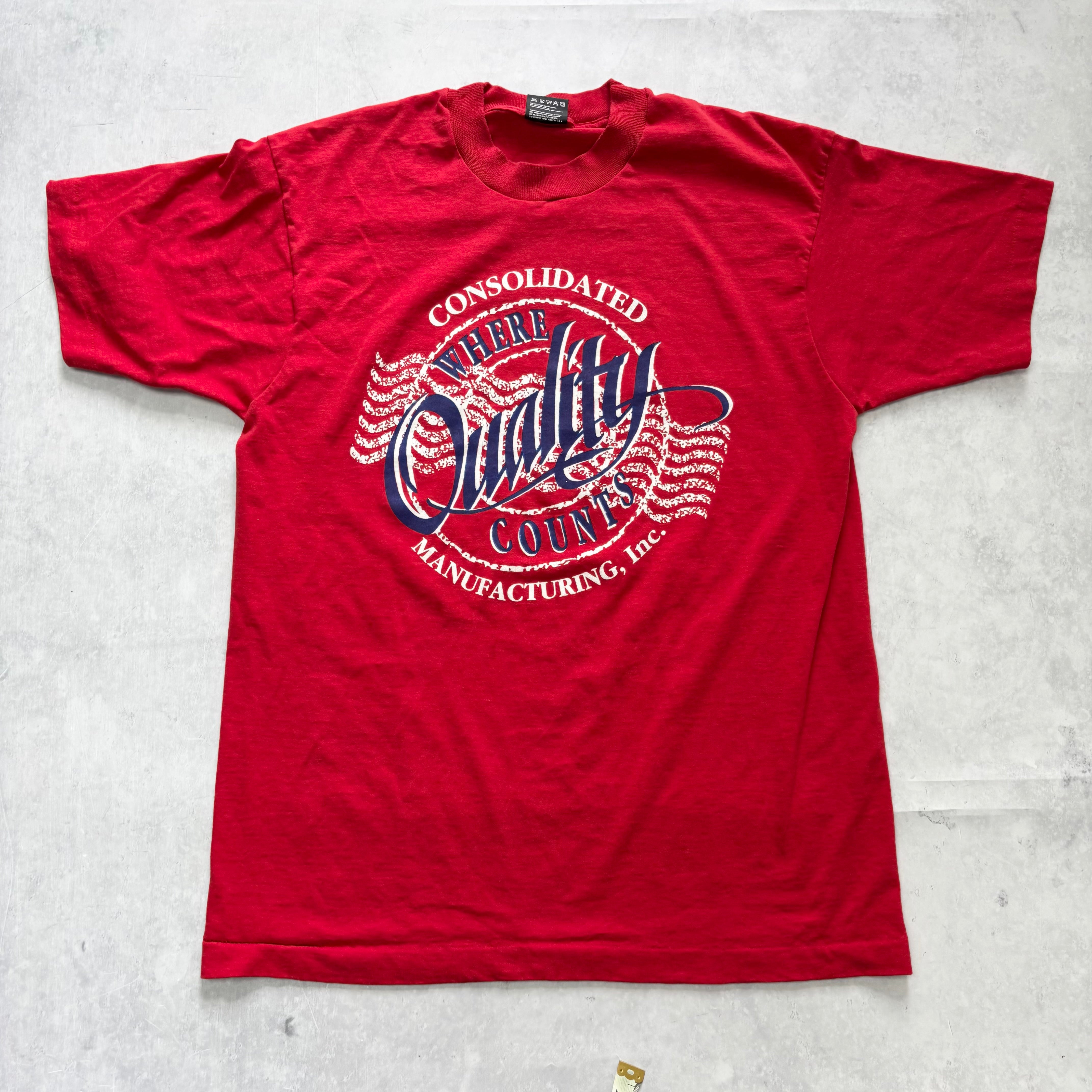 Vintage T Shirt Mens Medium Red Single Stitch Graphic Print 90s USA (E)