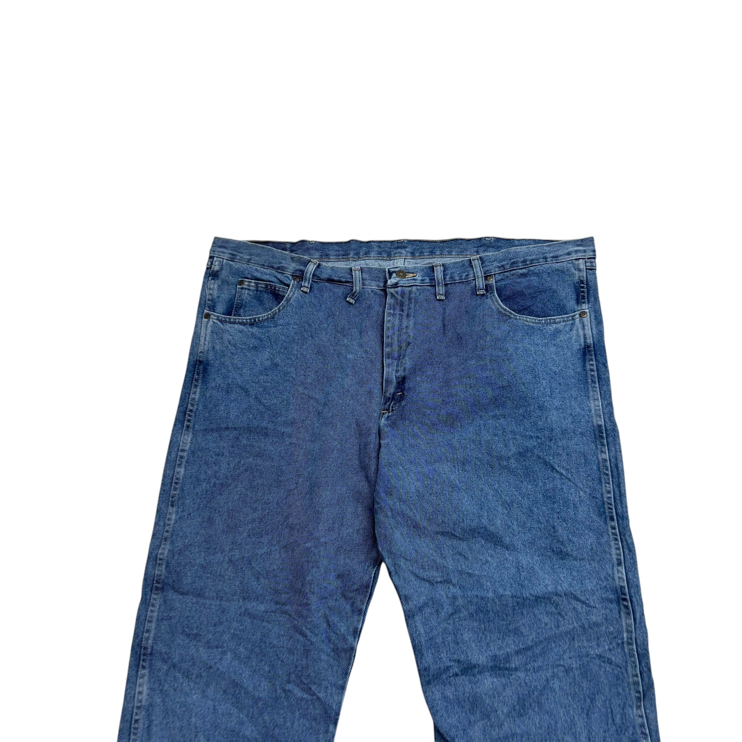 Wrangler Jeans W48 L29 Mens Mid Blue Relaxed Straight Fit Vintage Denim (E)