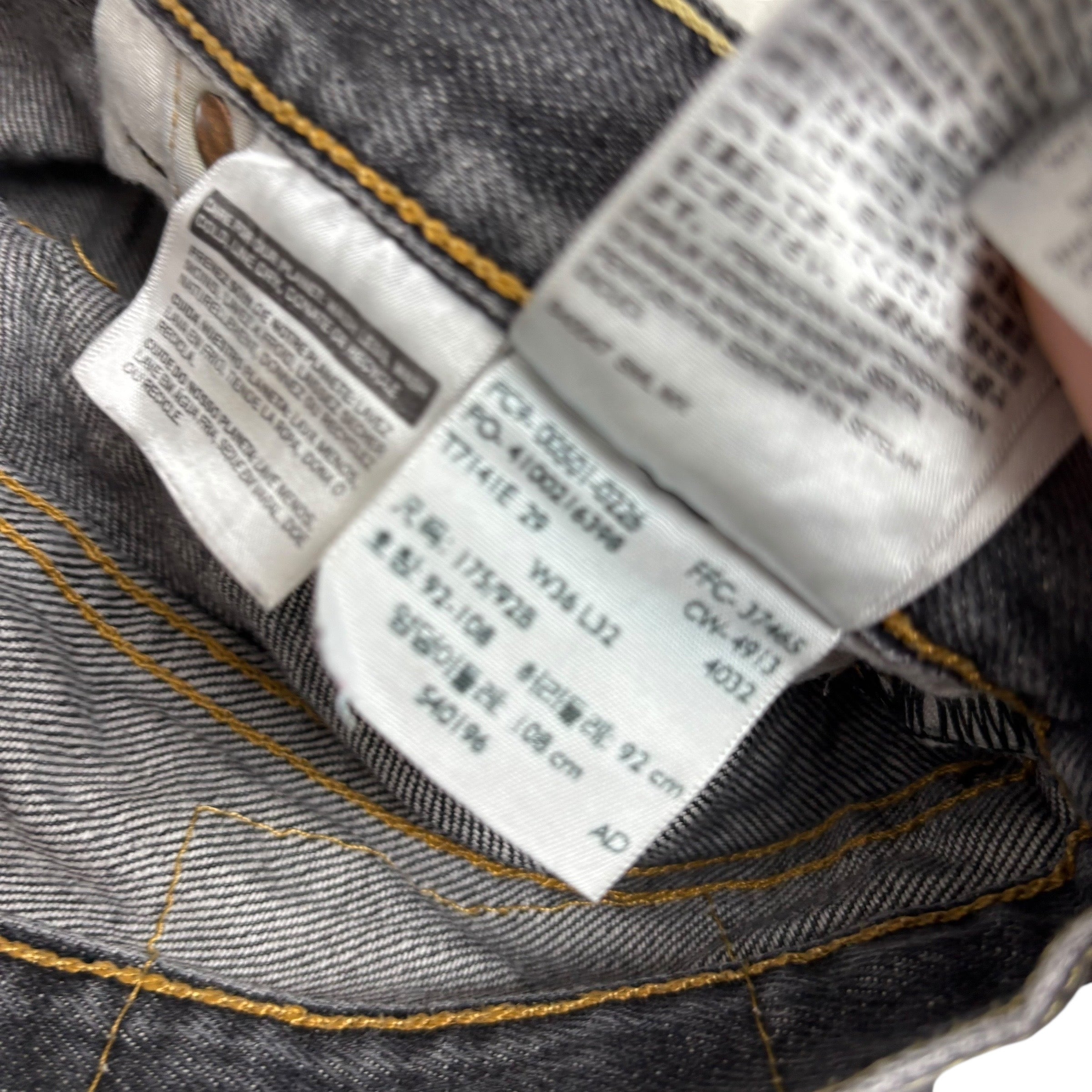 Levis 501 Jeans W35 L30 Mens Black Regular Straight Fit Denim (F)