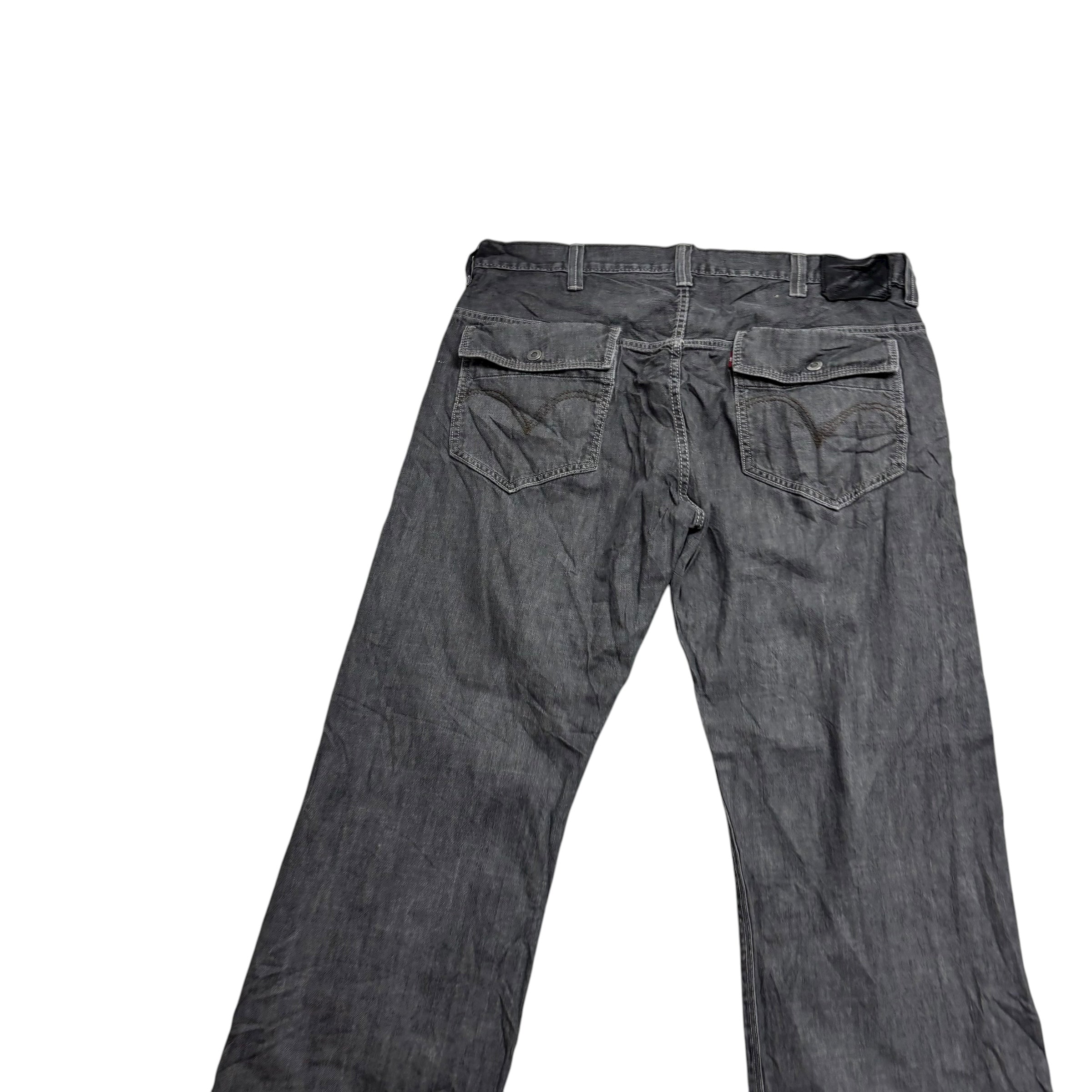 Levis 569 Jeans W38 L33 Mens Grey Baggy Relaxed Straight Fit Vintage Denim (F)