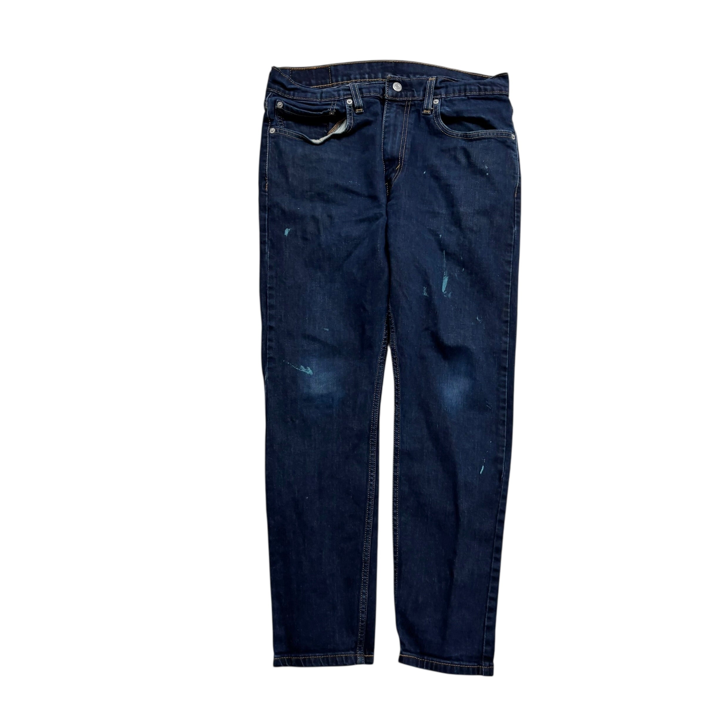 Levis 512 Jeans W32 L29 Mens Dark Blue Slim Tapered Fit Stretch Denim (F)