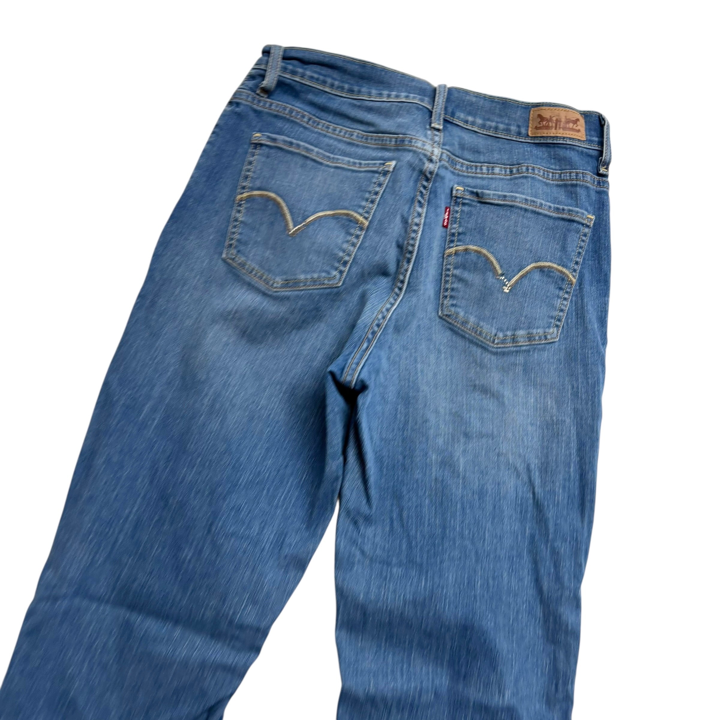 Levis 512 Jeans W28 L32 Womens Mid Blue Slimming Straight Stretch Vintage (E)