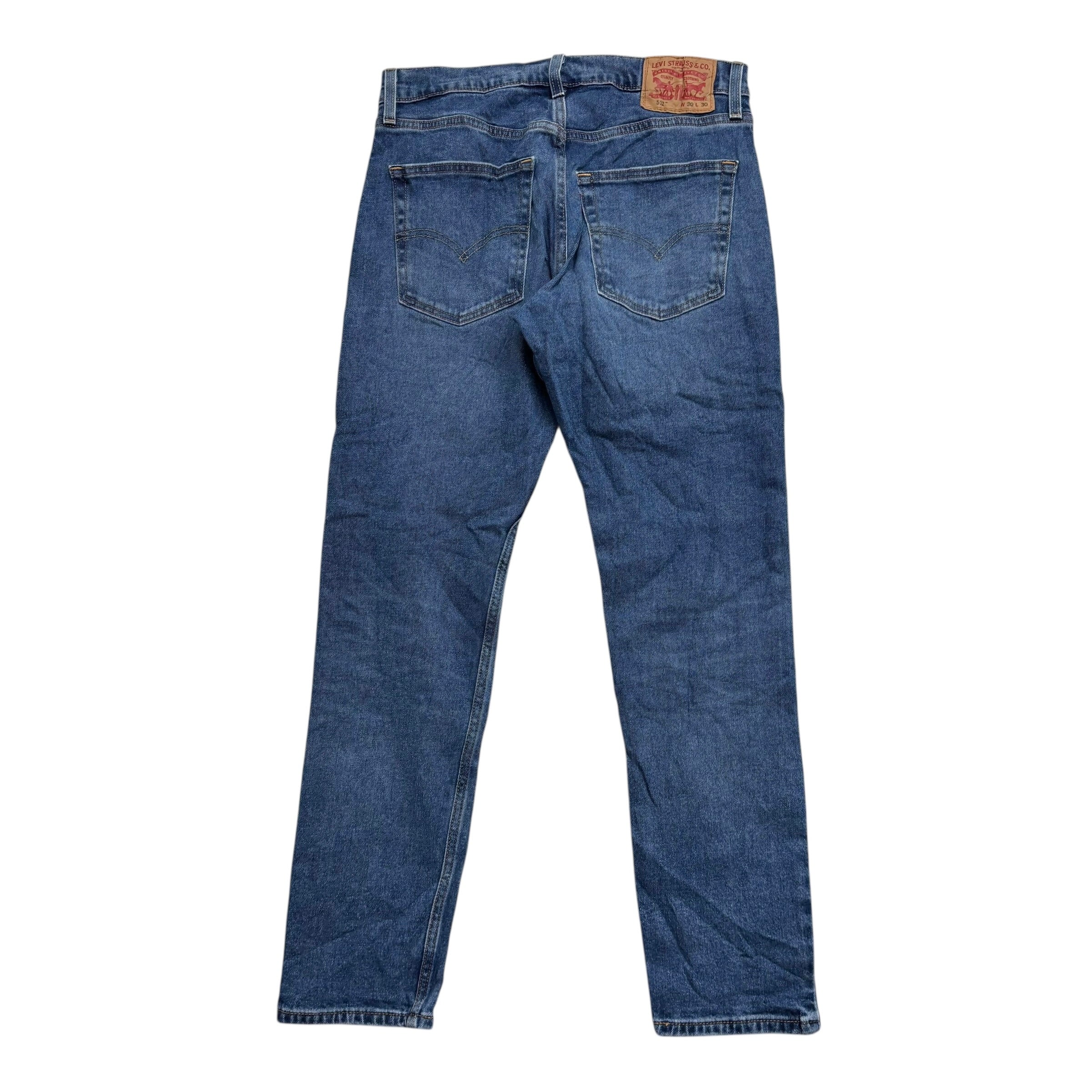 Levis 512 Jeans W30 L30 Mens Mid Blue Slim Tapered Fit Stretch Denim (E)