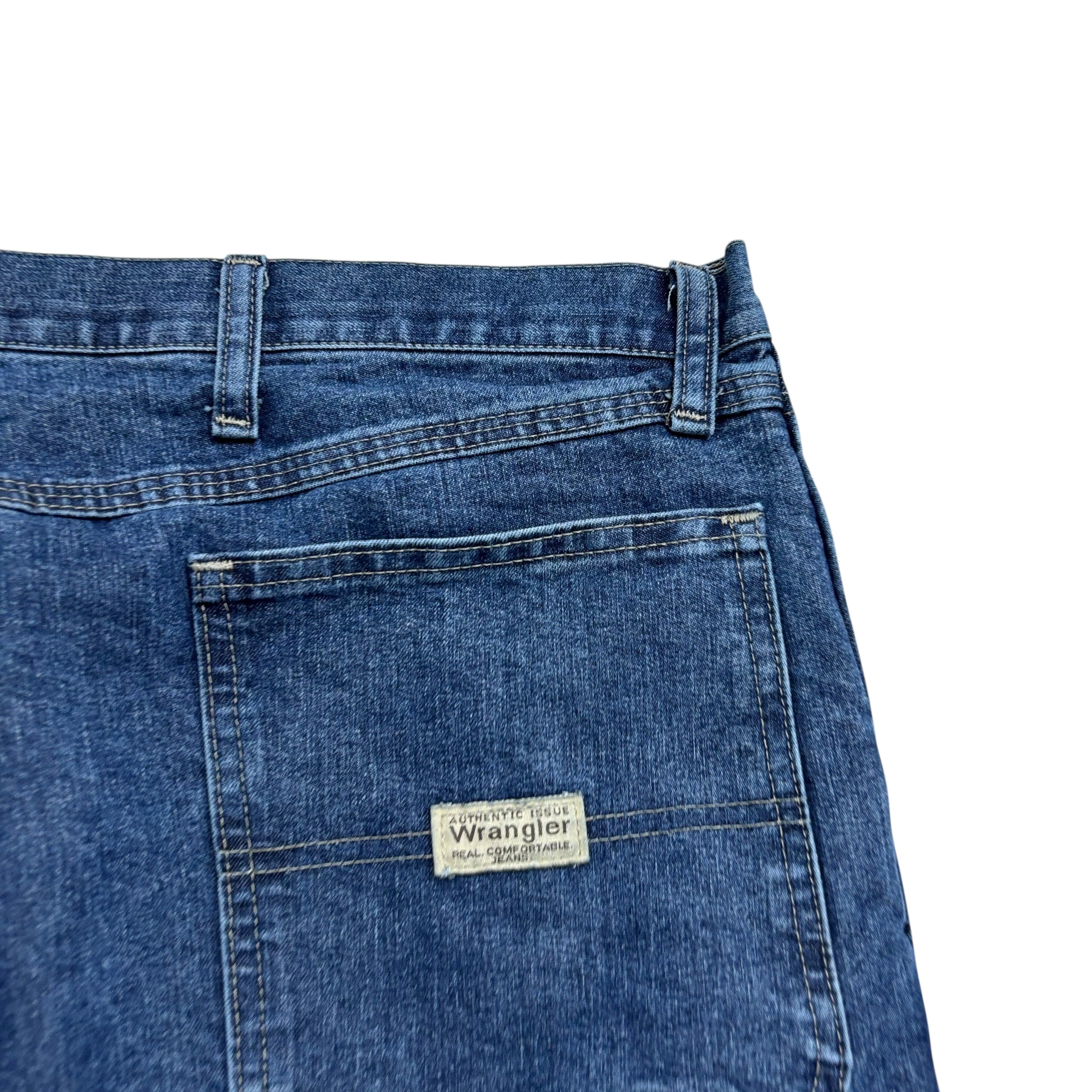 Wrangler Carpenter Jeans W42 L30 Mens Mid Blue Relaxed Straight Fit Denim (F)