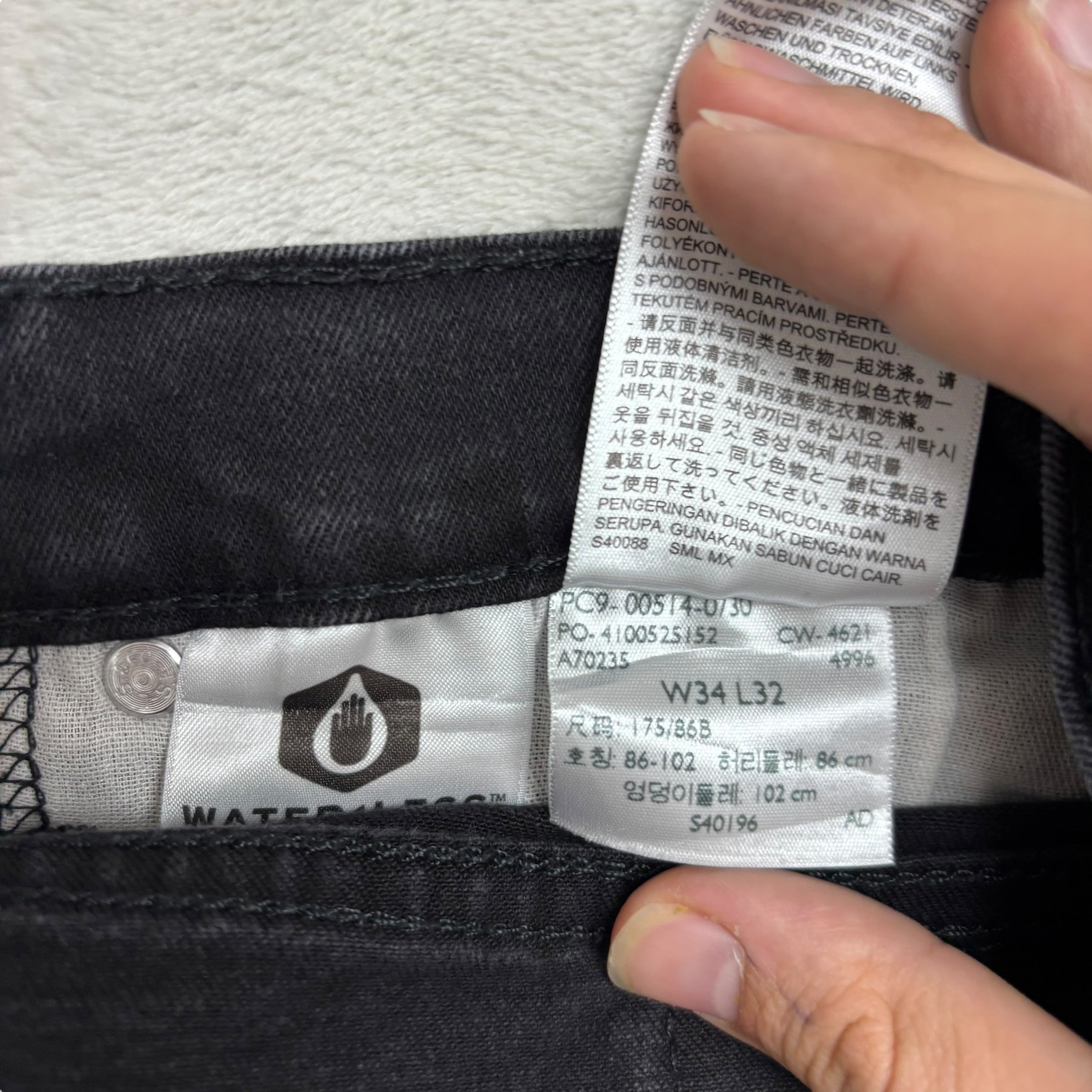 Levis 514 Jeans W34 L32 Mens Black Regular Straight Fit Stretch Denim (E)