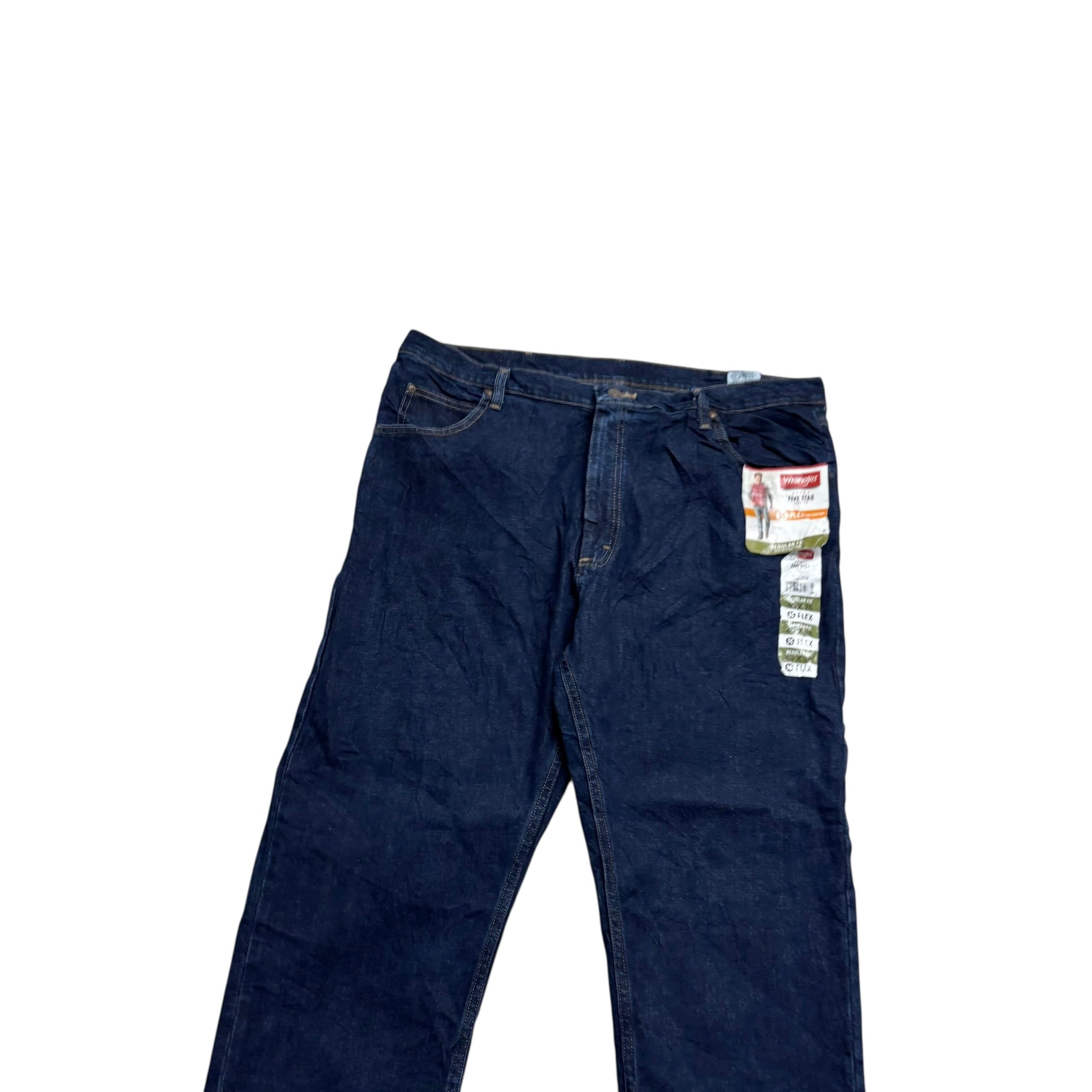 Wrangler Jeans W40 L29 Mens Dark Blue Regular Straight Fit Stretch Denim (E)