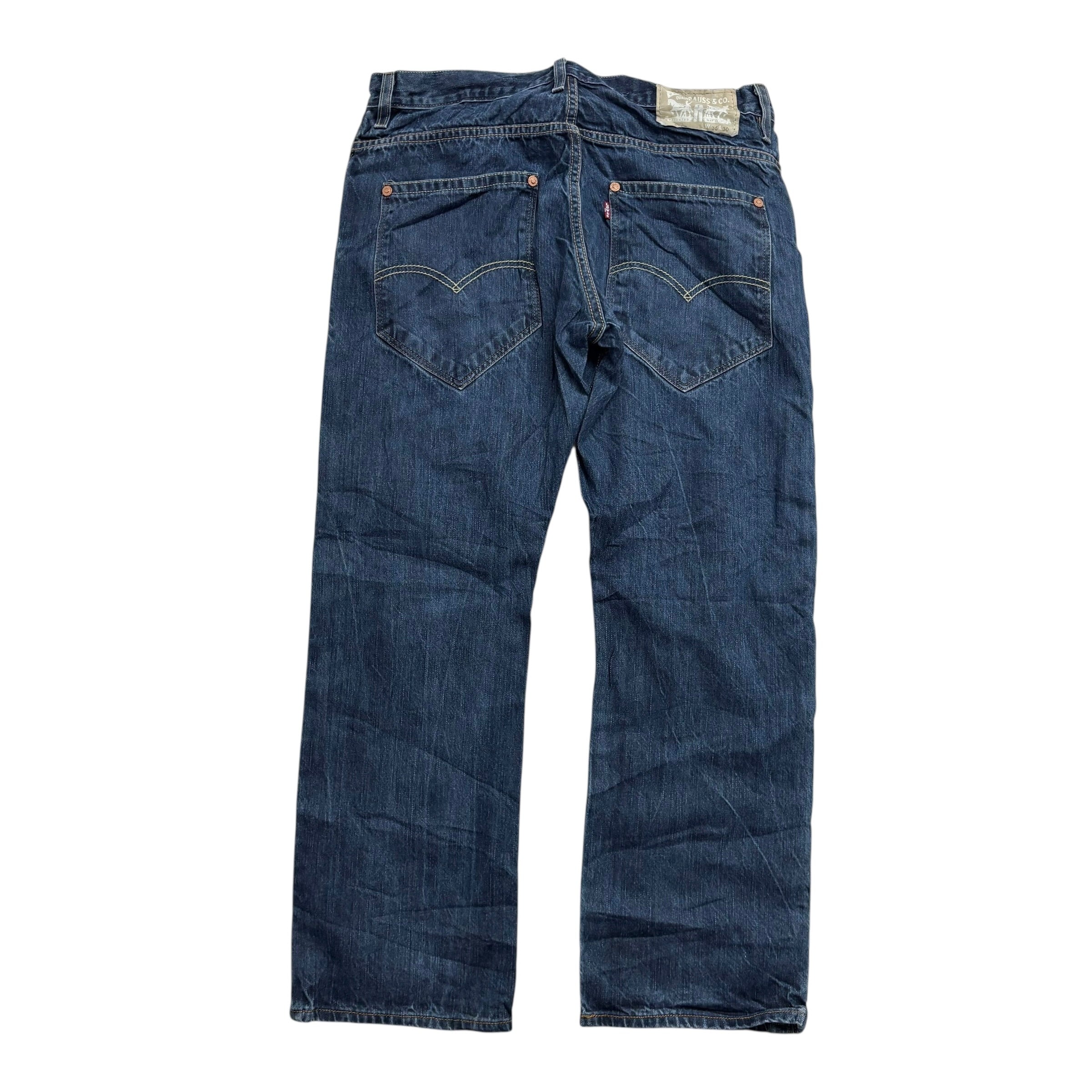 Levis 514 Jeans W36 L30 Mens Dark Blue Regular Straight Fit Denim (E)