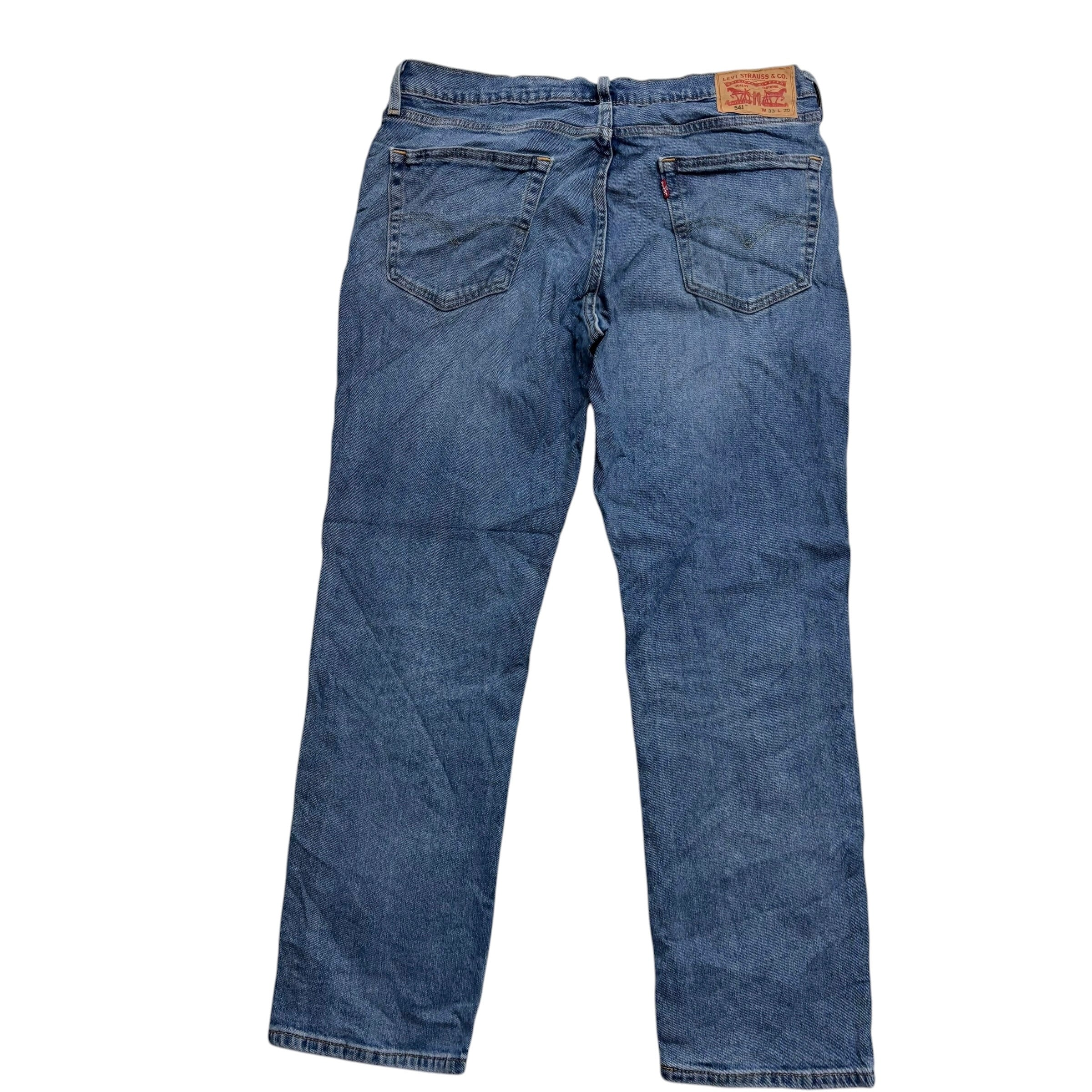 Levis 541 Jeans W33 L29 Mens Mid Blue Athletic Tapered Fit Stretch Denim