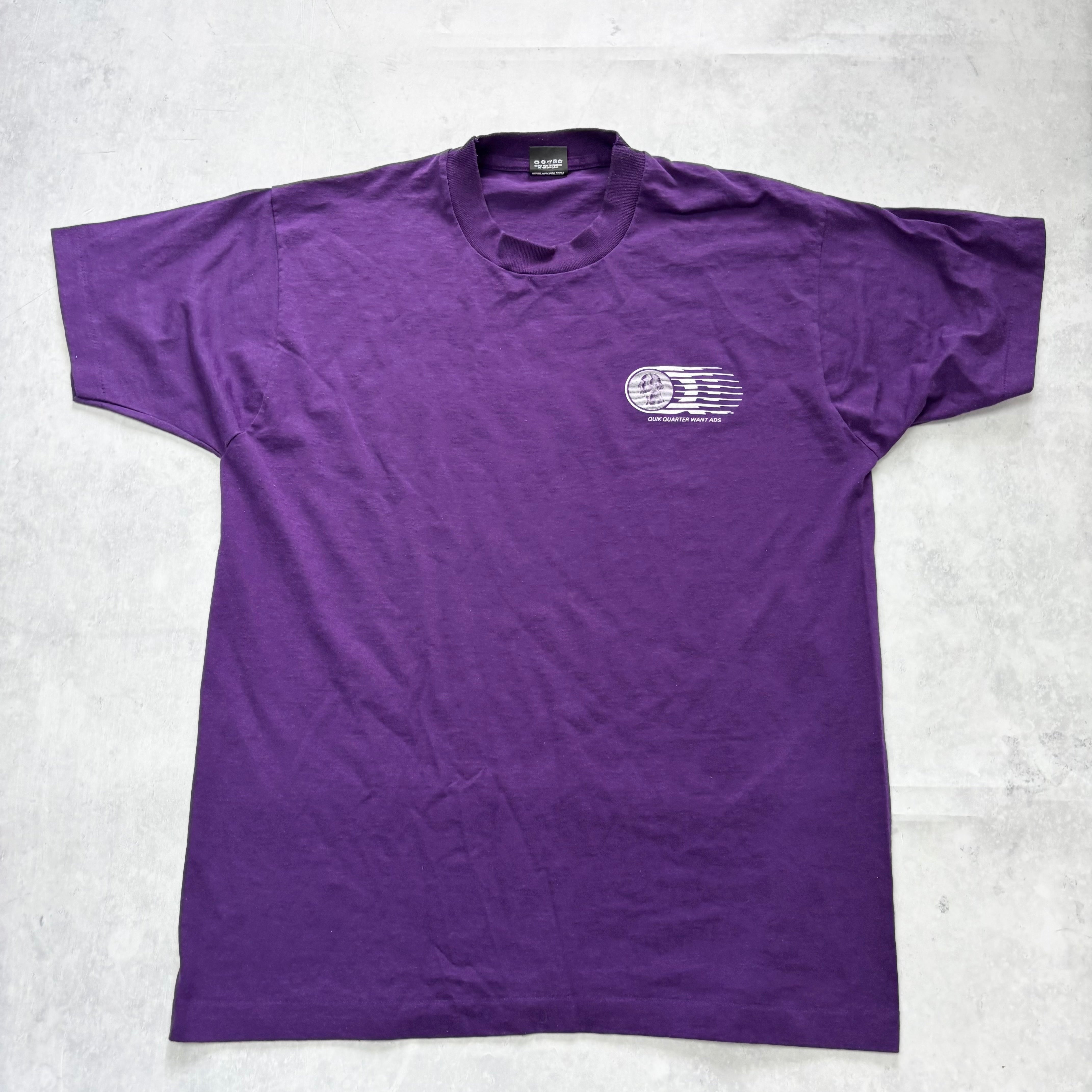 Vintage T Shirt Mens Large Purple Single Stitch Graphic Print 90s USA (E)