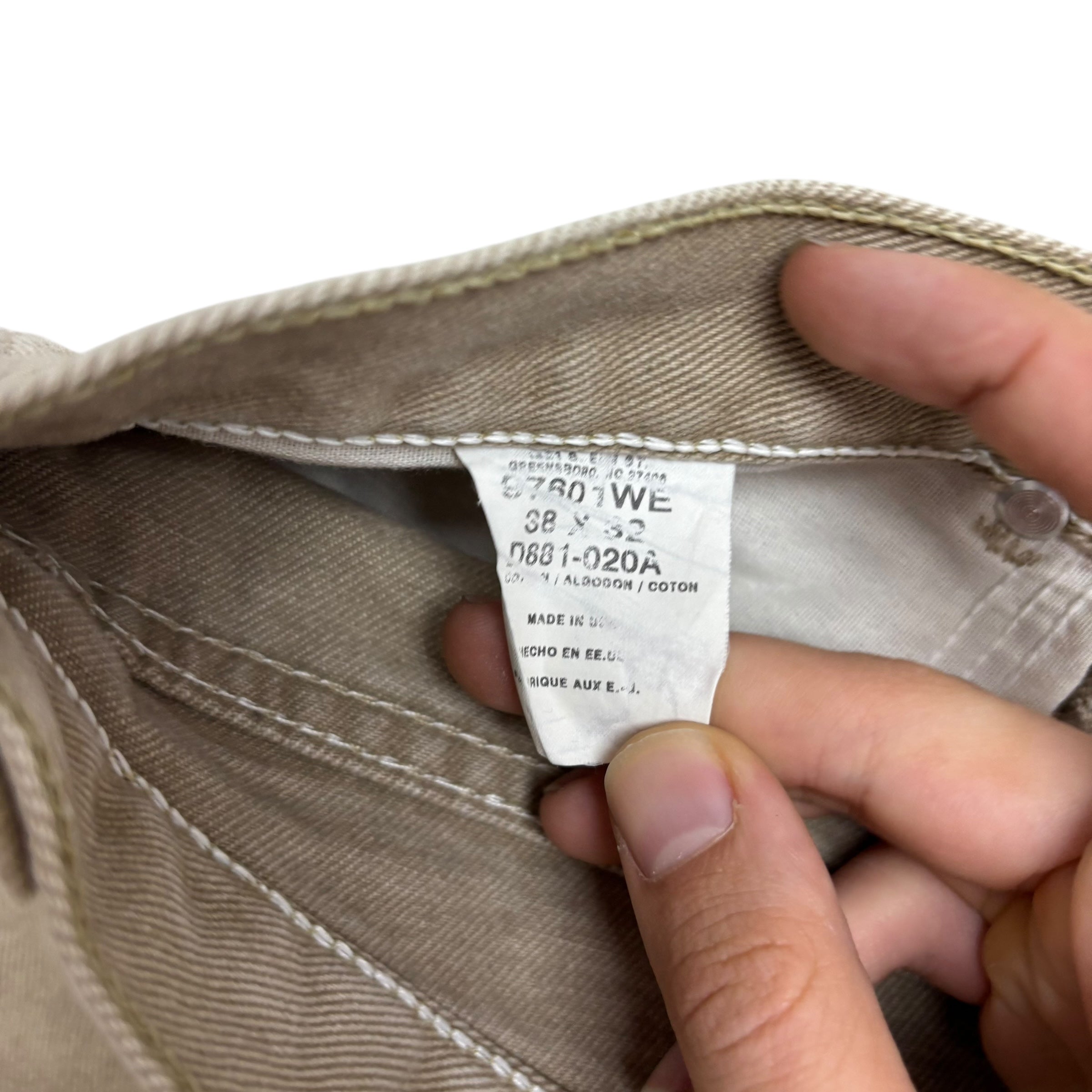 Wrangler Jeans W36 L32 Mens Beige Relaxed Tapered Fit Vintage Denim