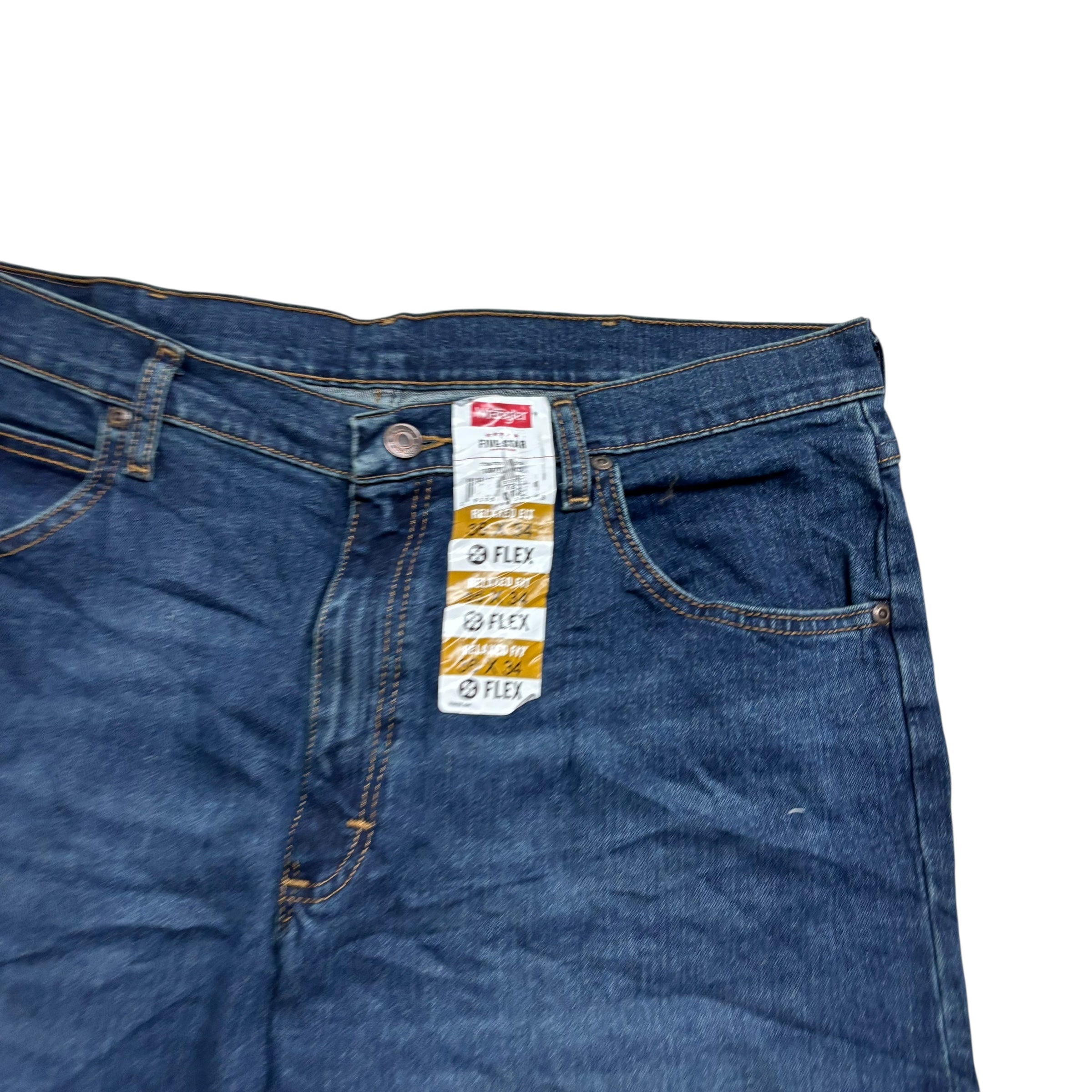 Wrangler Jeans W36 L34 Mens Dark Blue Relaxed Straight Fit Stretch Denim (E)