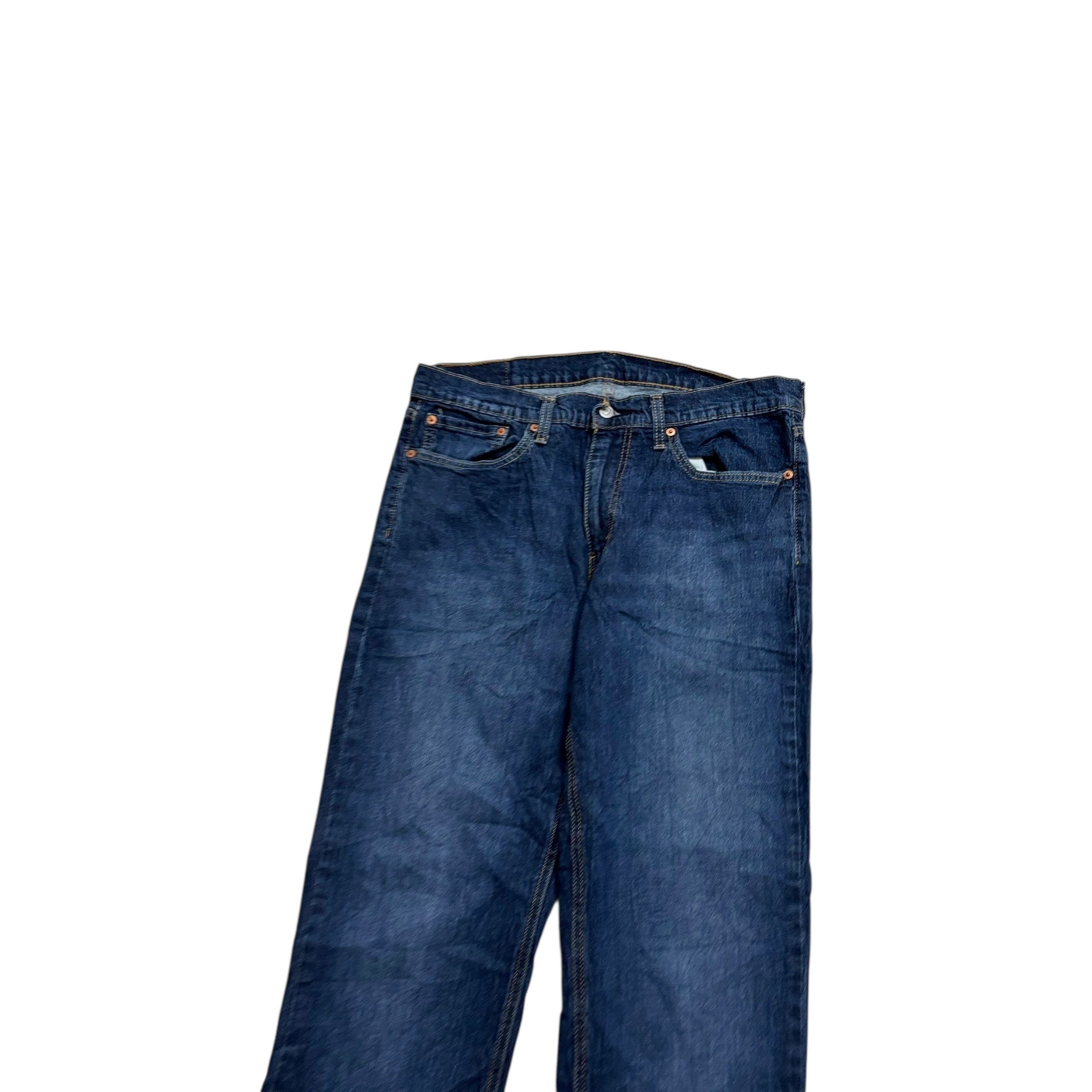 Levis 541 Jeans W35 L36 Mens Dark Blue Athletic Tapered Fit Stretch Denim (E)