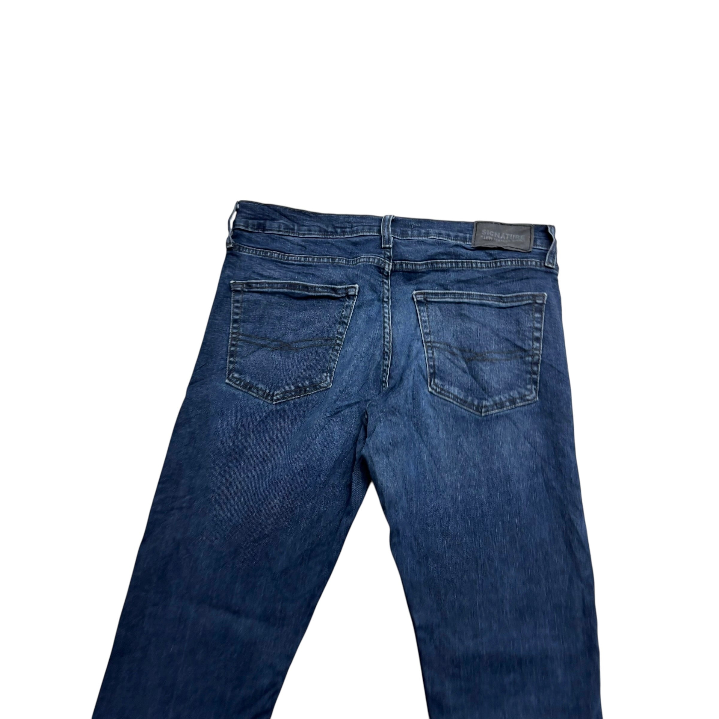 Levis Signature Jeans W33 L32 Mens Navy Blue Regular Tapered Stretch Denim