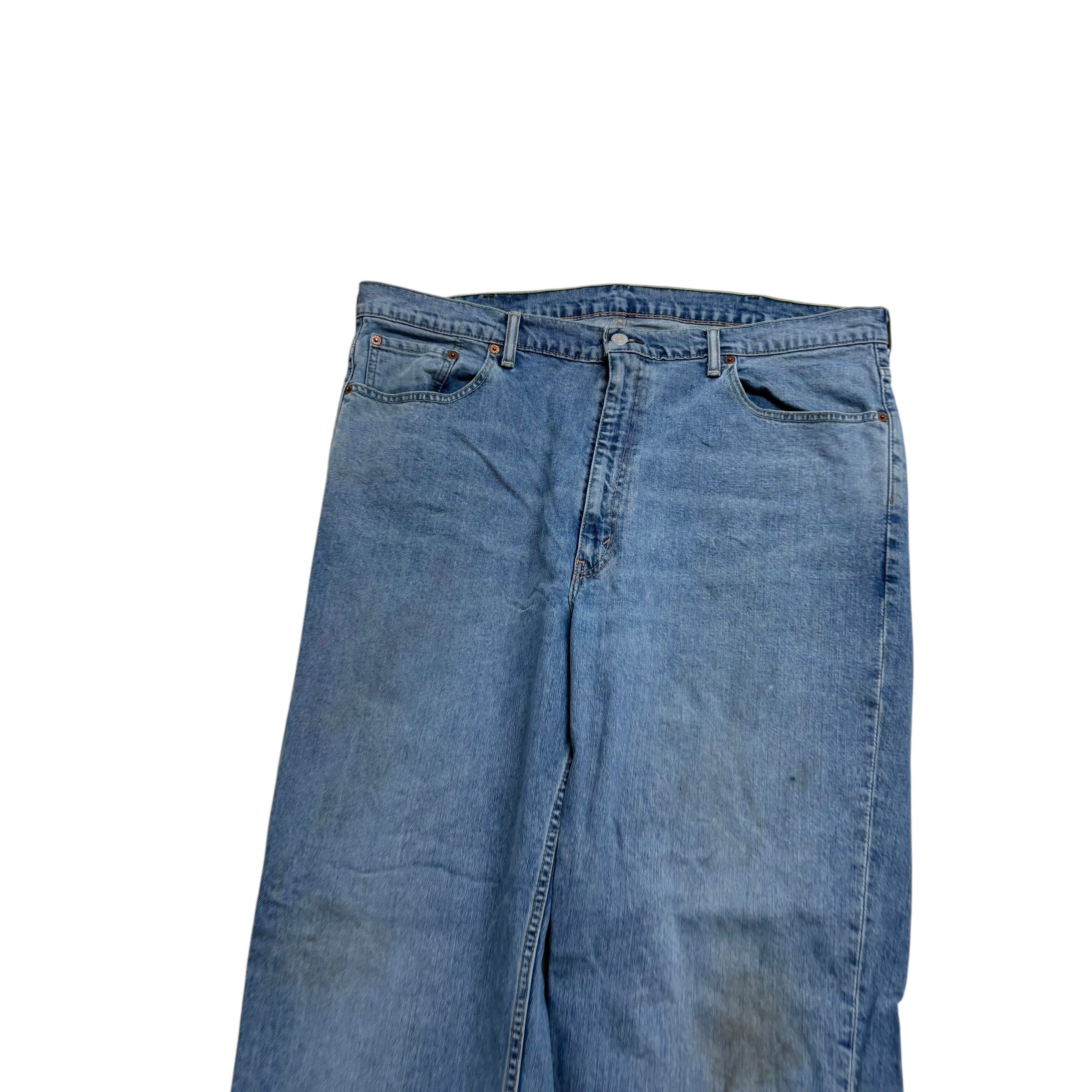 Levis 550 Jeans W42 L30 Mens Mid Blue Relaxed Straight Fit Stretch Denim (F)