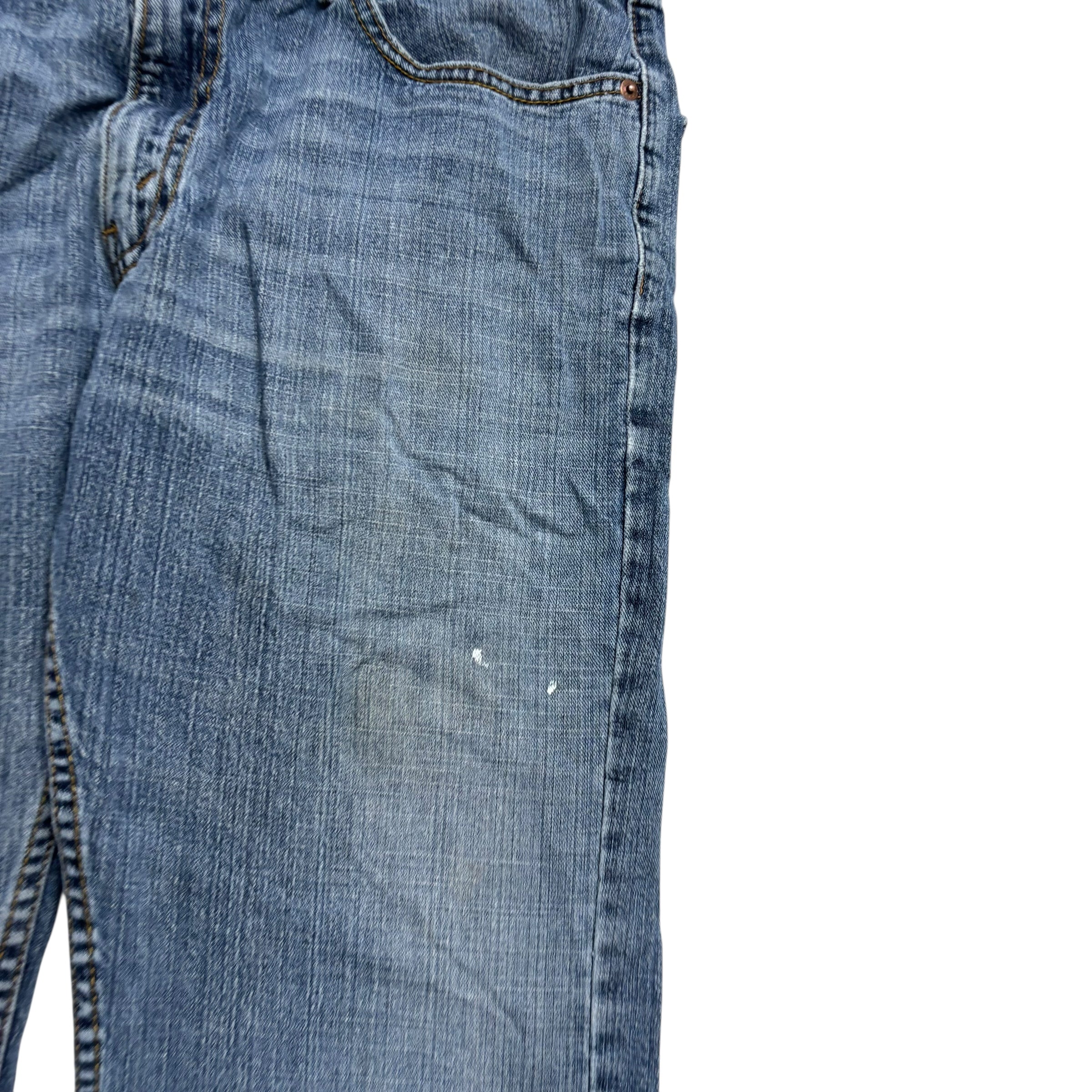 Levis Signature Jeans W34 L28 Mens Mid Blue Relaxed Straight Fit Denim (F)