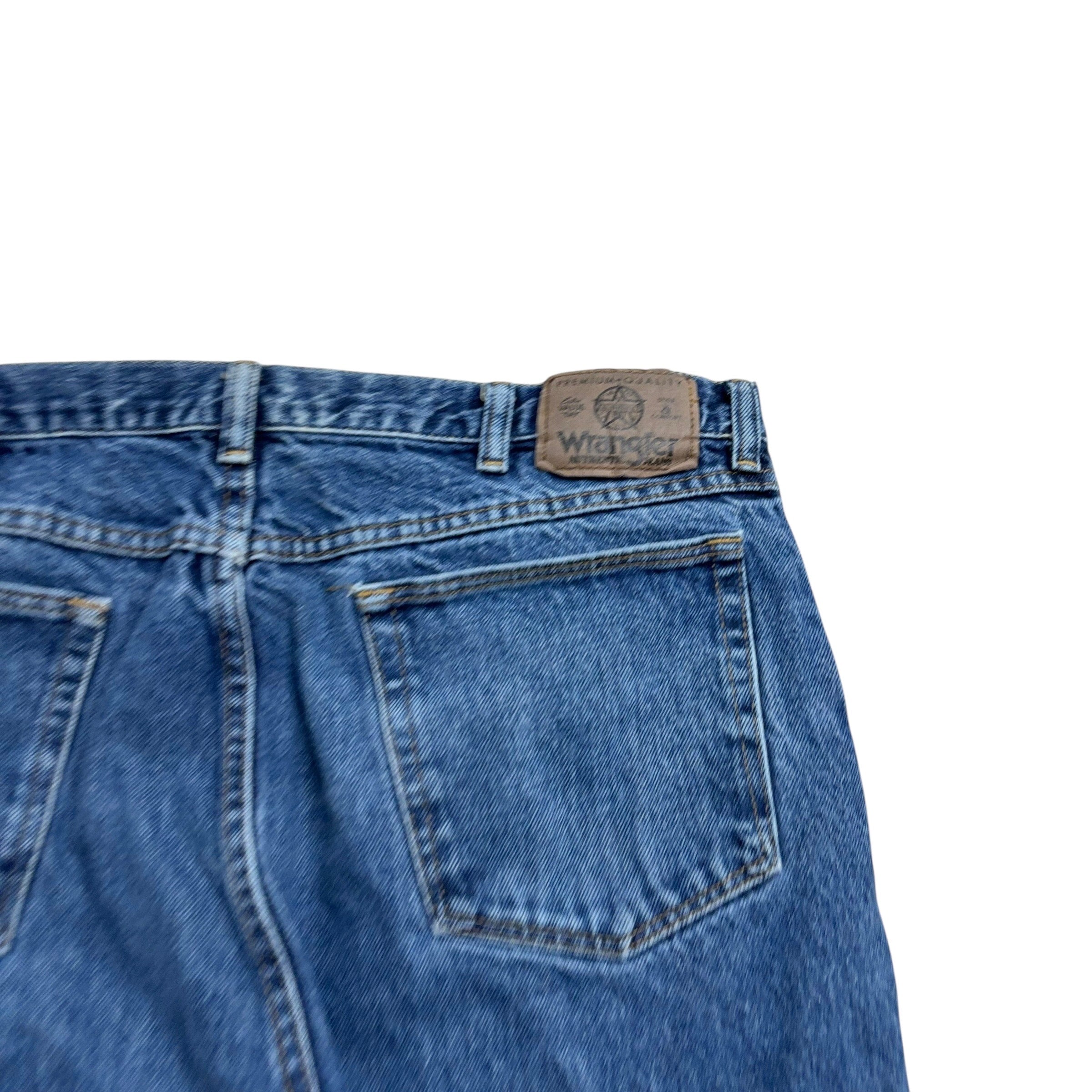 Wrangler Jeans W36 L30 Mens Mid Blue Regular Straight Fit Vintage Denim