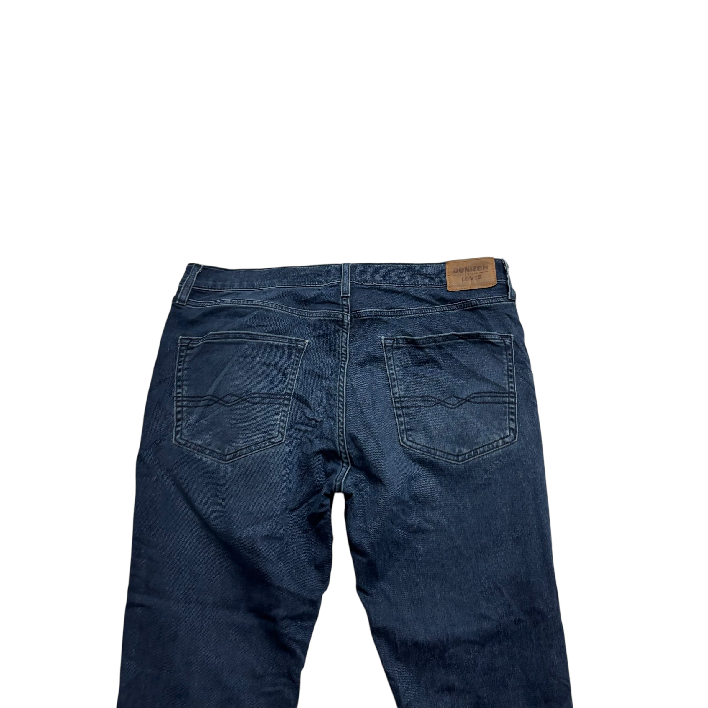 Levis Denizen Jeans W36 L30 Mens Navy Blue Slim Fit Stretch Denim (E)