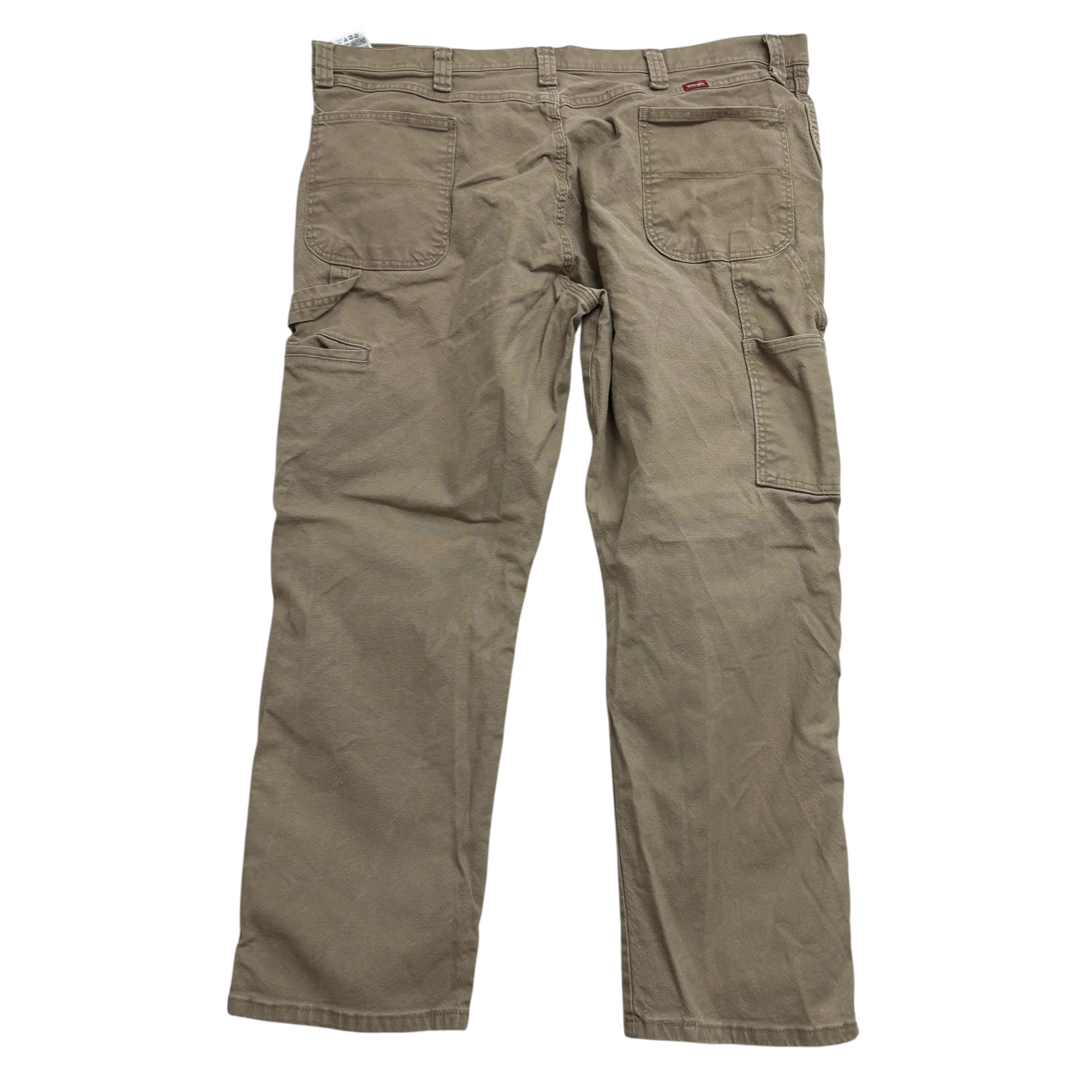 Wrangler Carpenter Jeans W42 L30 Mens Beige Relaxed Fit Stretch Denim