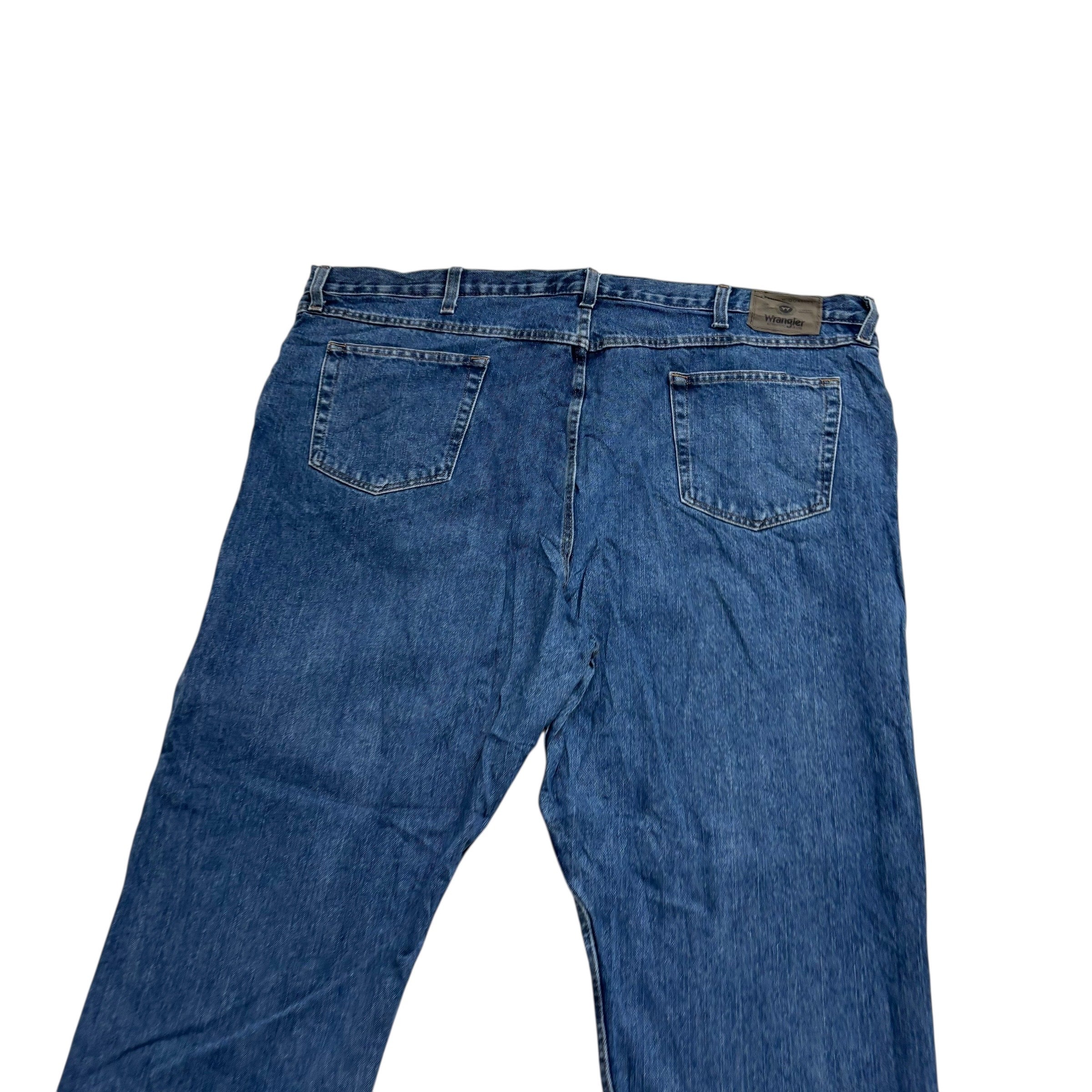 Wrangler Jeans W48 L30 Mens Mid Blue Relaxed Straight Fit Denim (E)