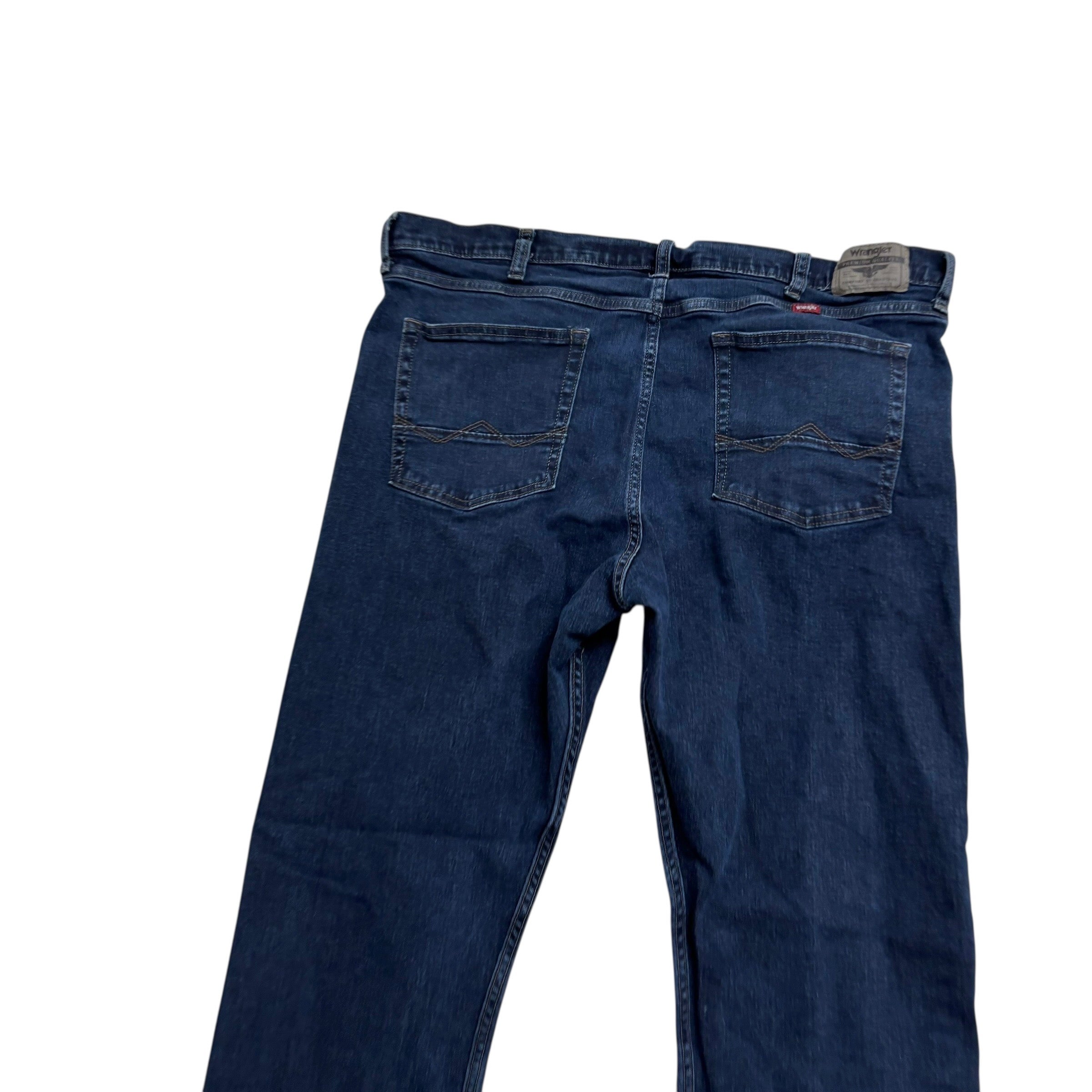 Wrangler Jeans W40 L30 Mens Dark Blue Slim Straight Fit Stretch Denim (E)