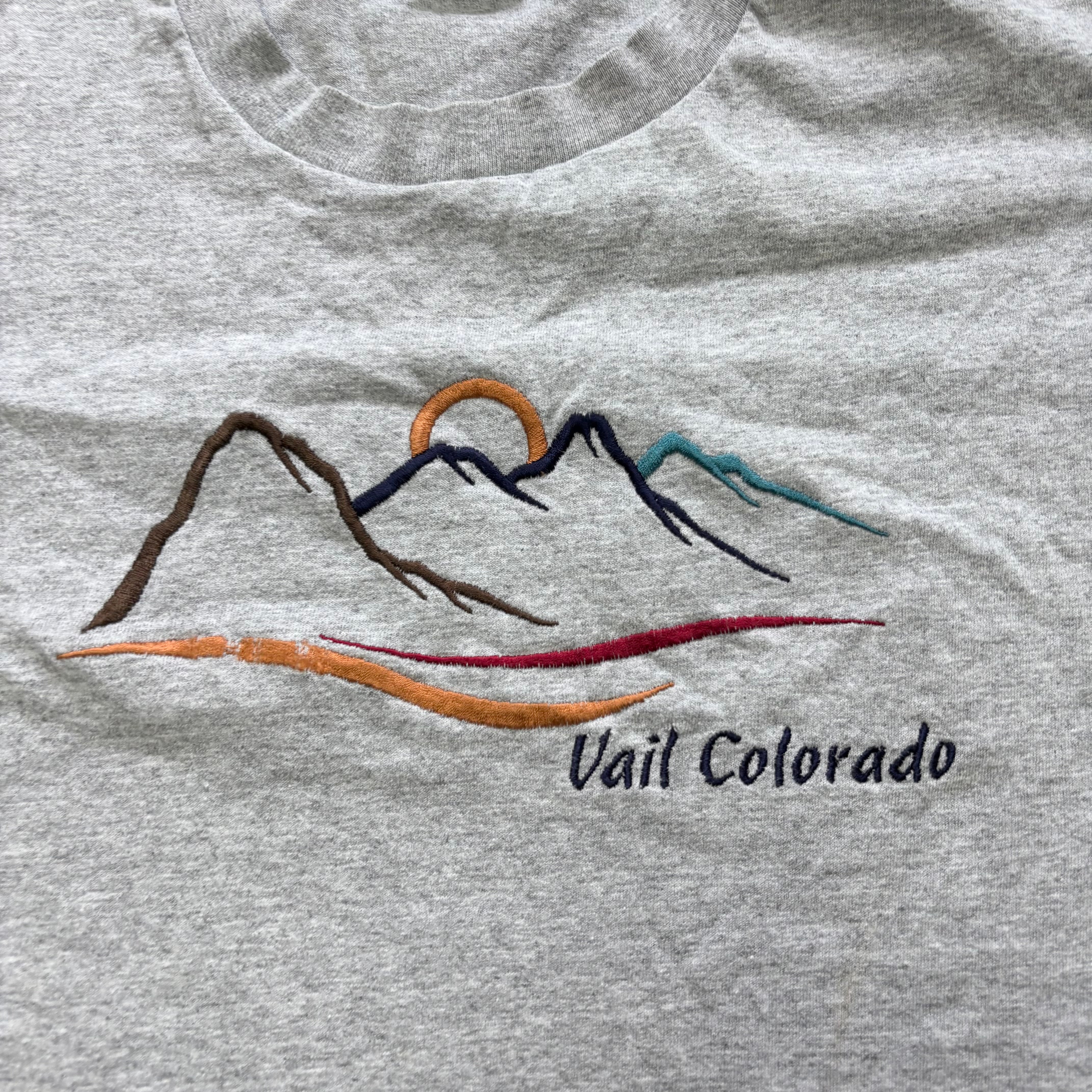 Vintage T Shirt Mens Medium Grey Single Stitch Graphic Print 90s USA Tourist (E)