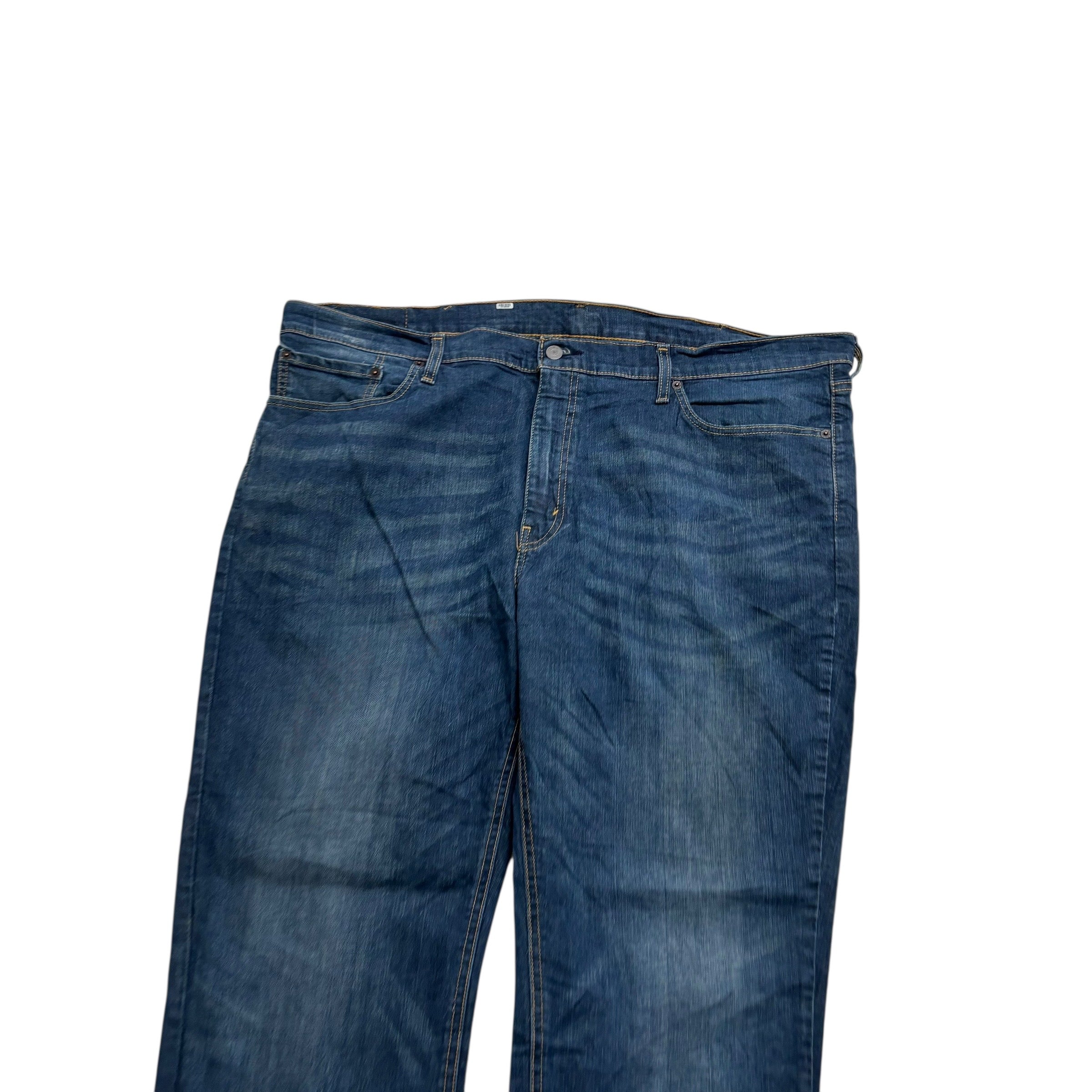 Levis 541 Jeans W46 L32 Mens Dark Blue Athletic Tapered Fit Stretch Denim (E)