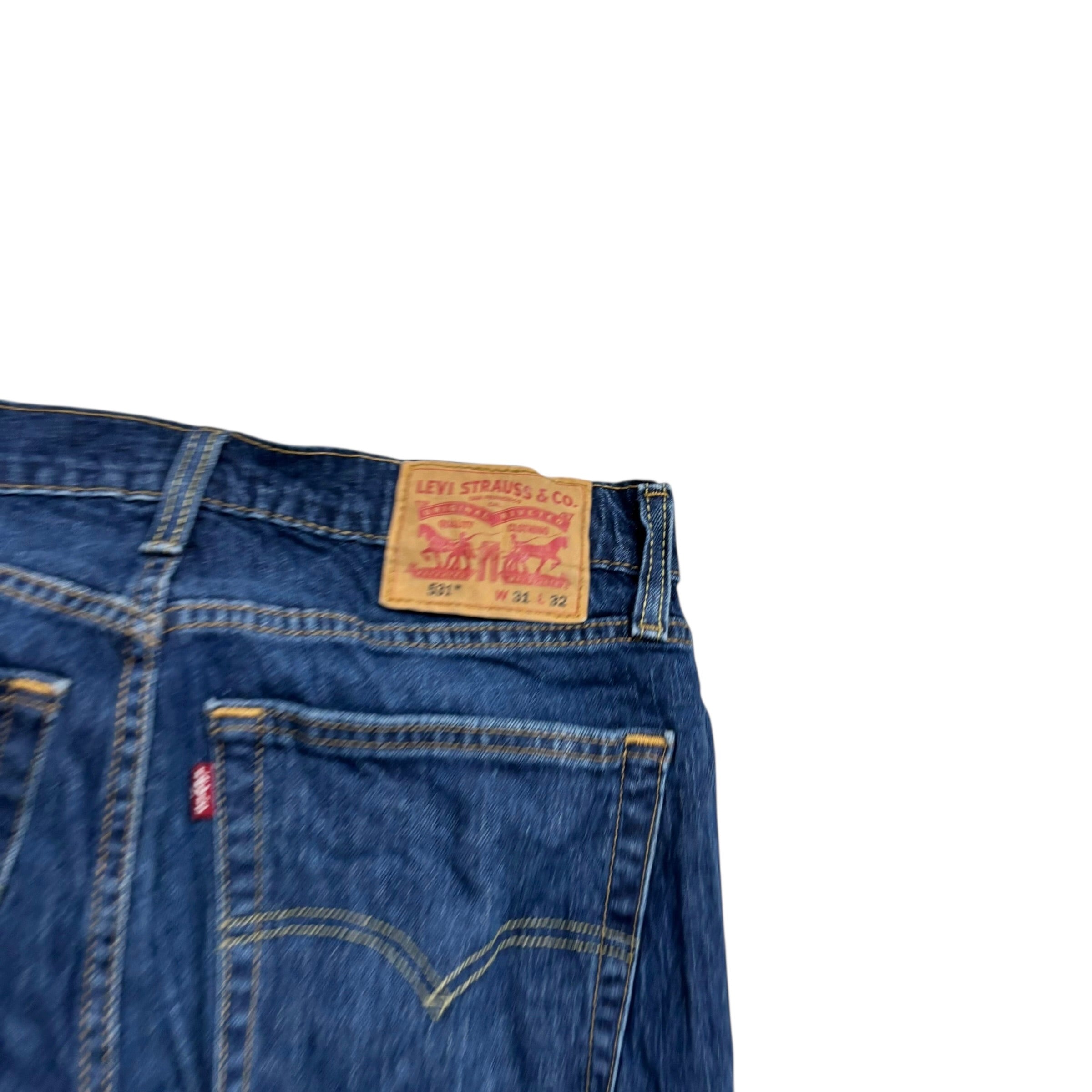 Levis 531 Jeans W31 L32 Mens Dark Blue Athletic Slim Fit Stretch Denim (E)